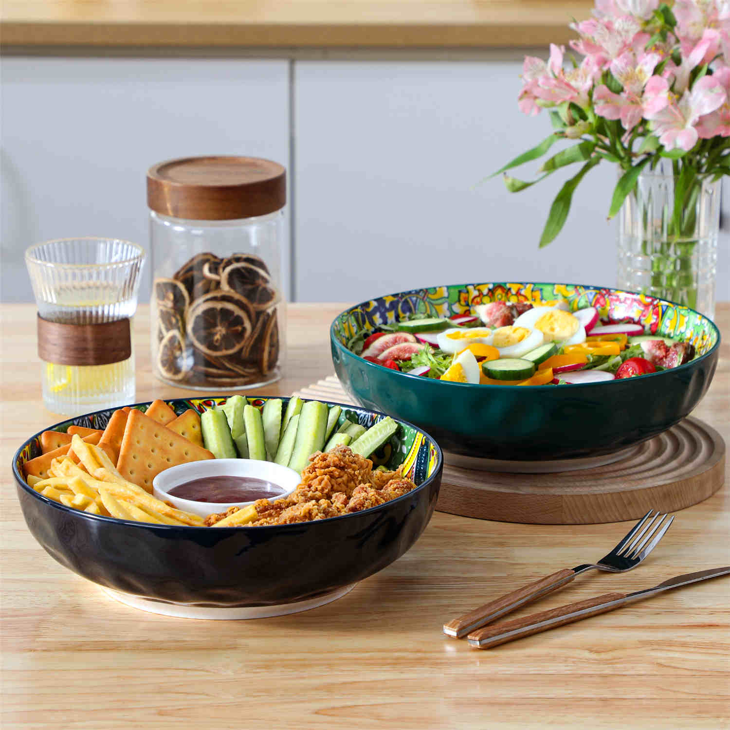 Simi  Large Serving Bowls Set of 2