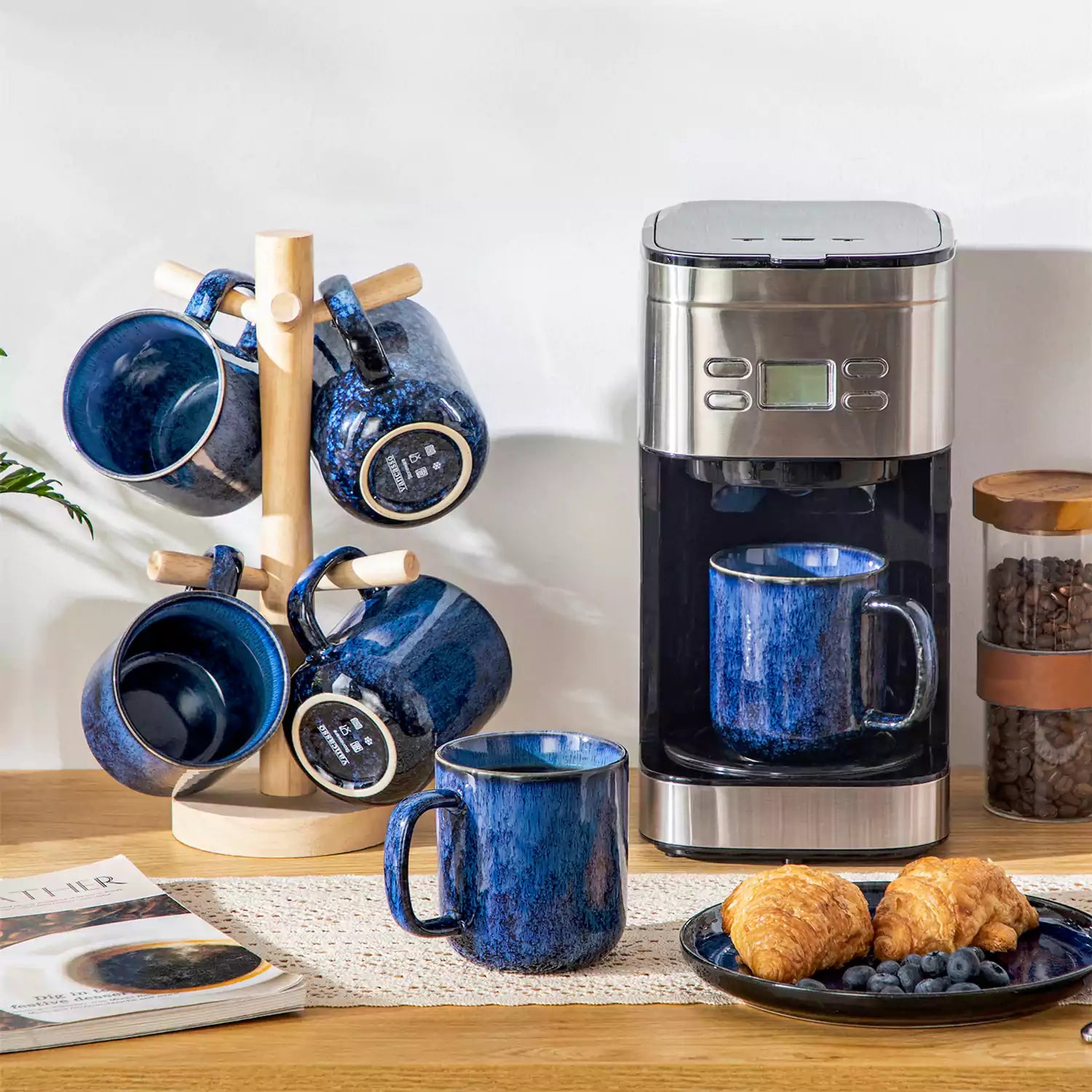 Starry Gentlely Curved Mugs Set of 6