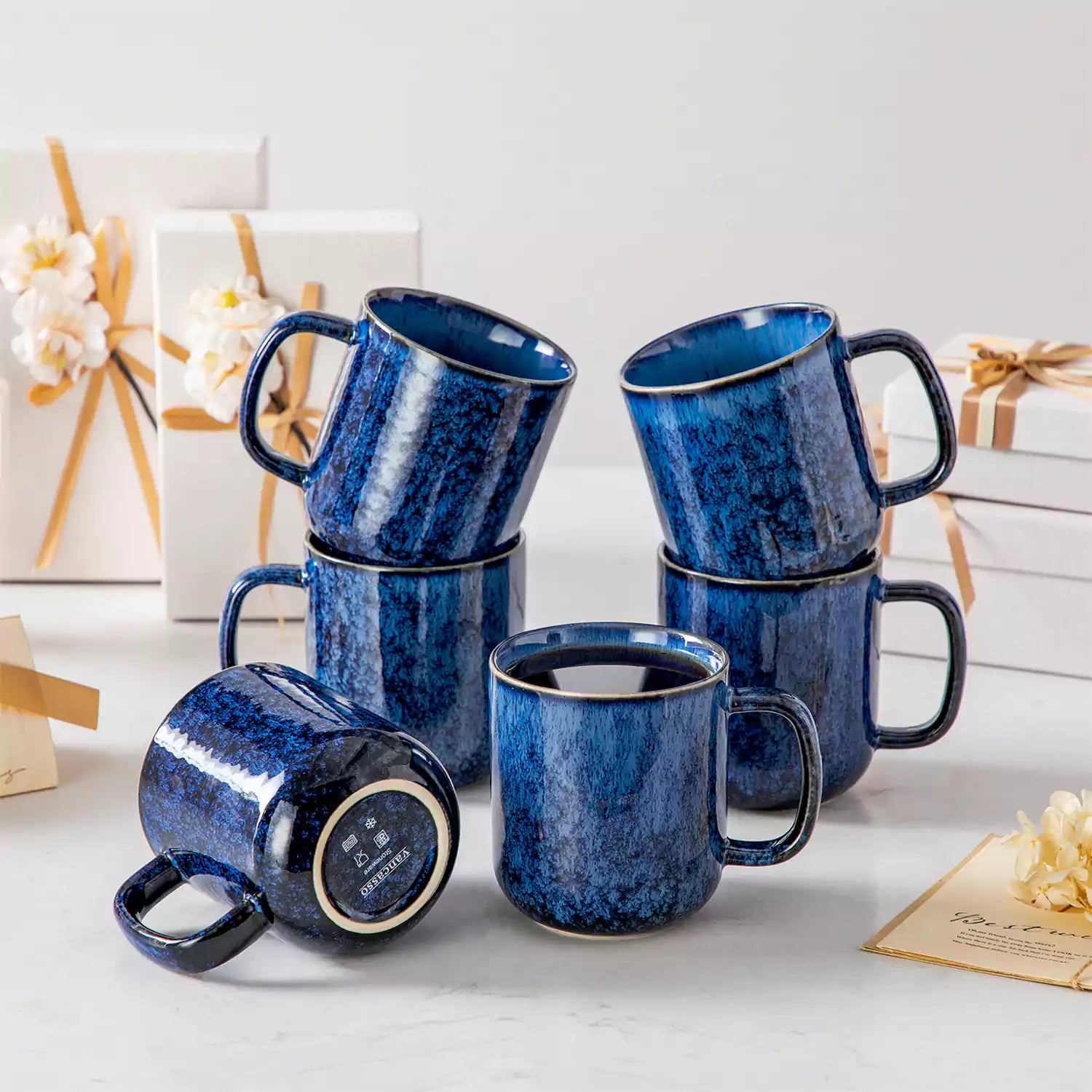 Starry Gentlely Curved Mugs Set of 6