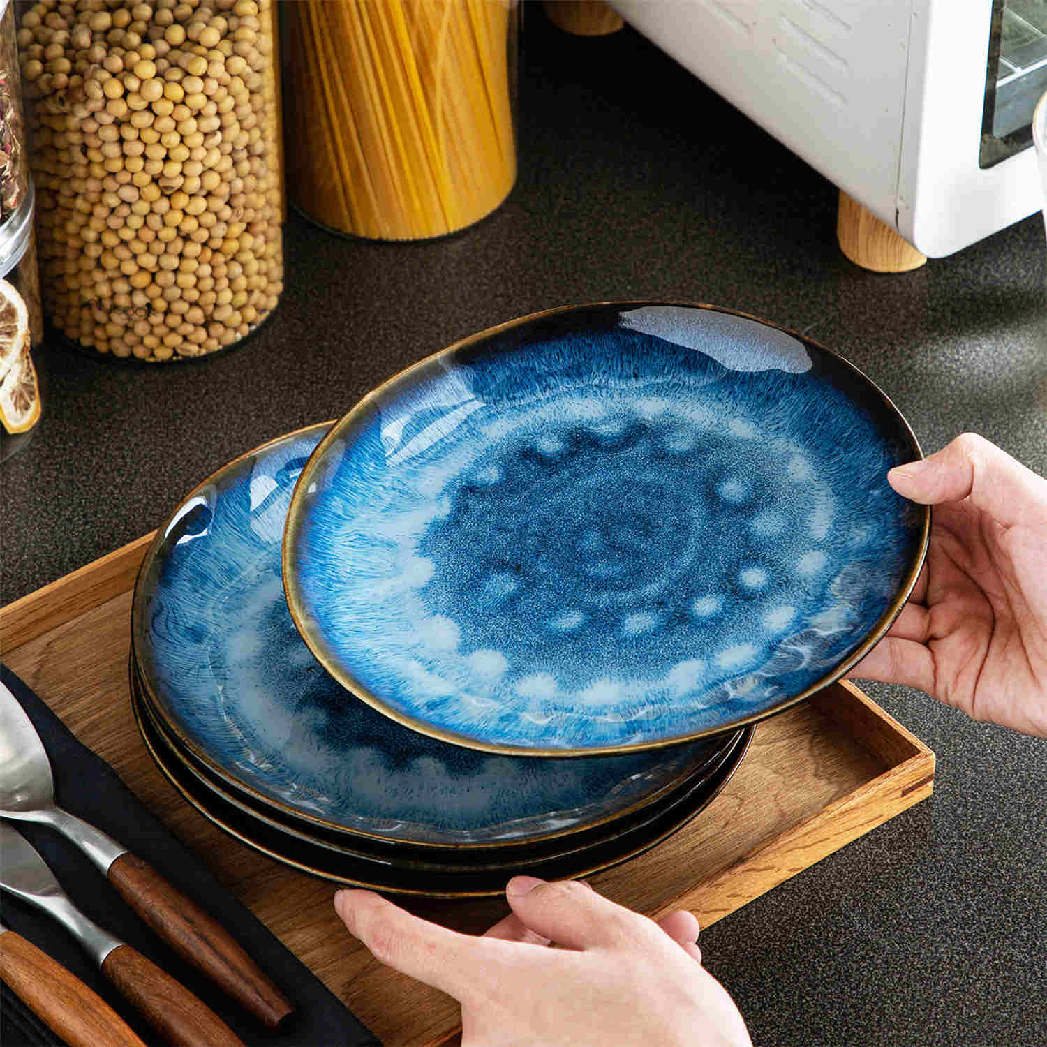 Starry Salad Plates Set of 4
