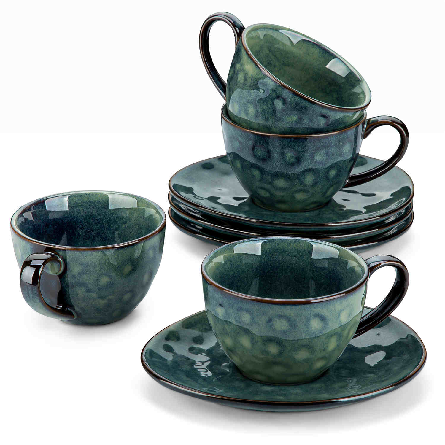 Starry Cups and Saucers Set of 4