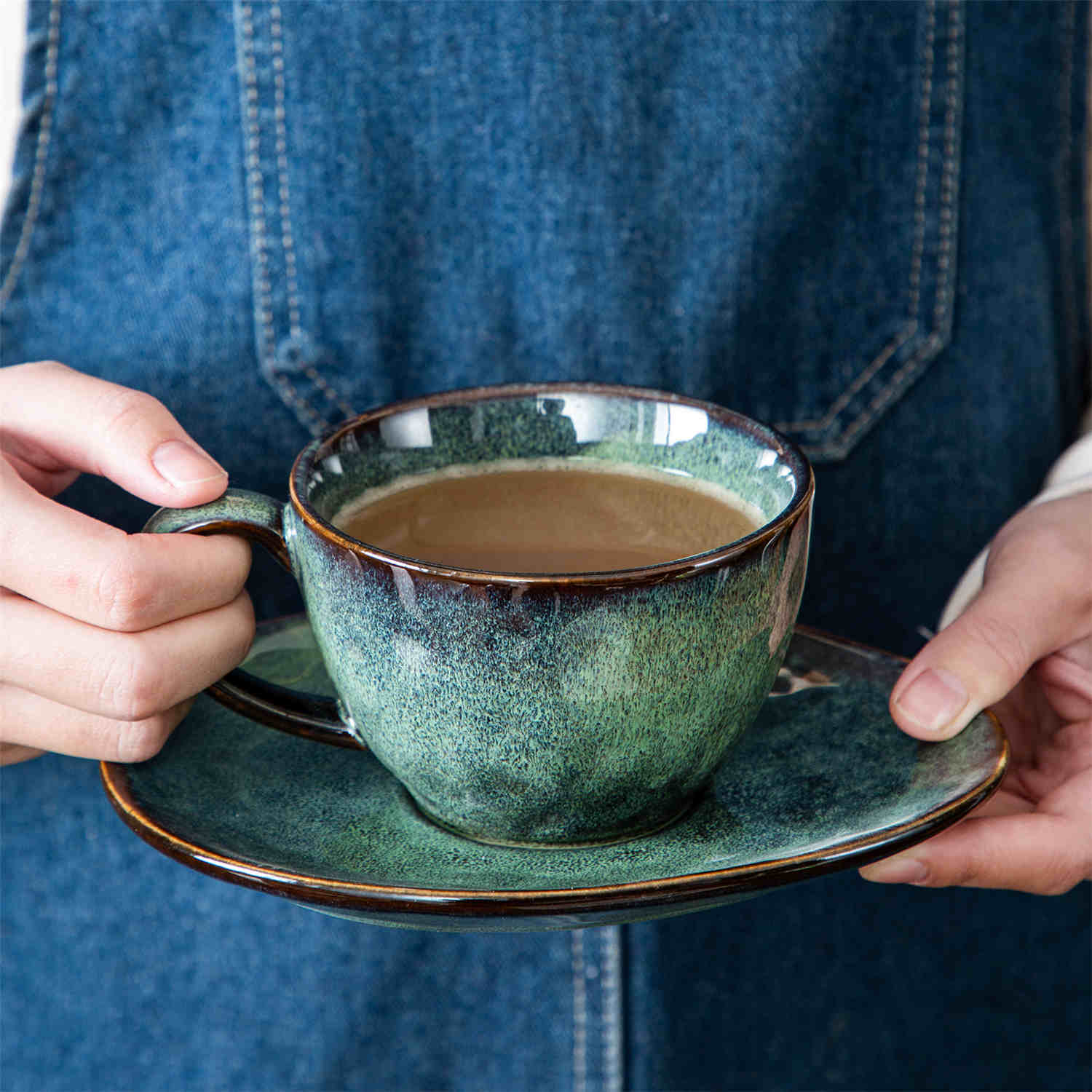 Starry Cups and Saucers Set of 4