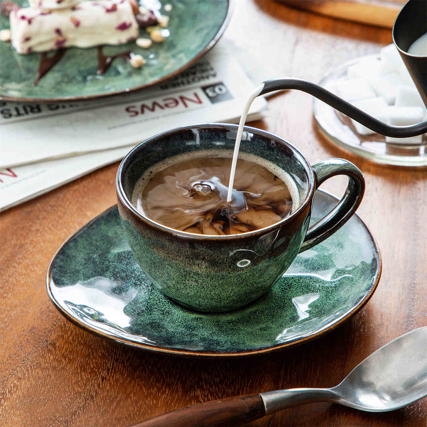Starry Cups and Saucers Set of 4