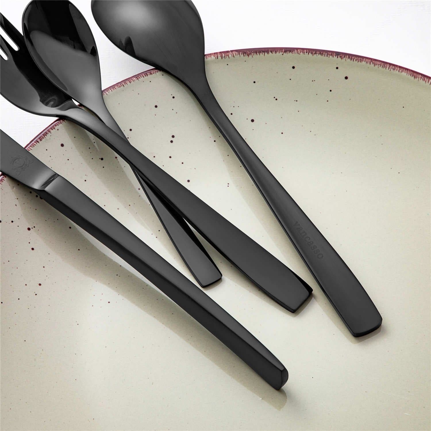 24 Piece Flatware Set Squared Tip Service for 6