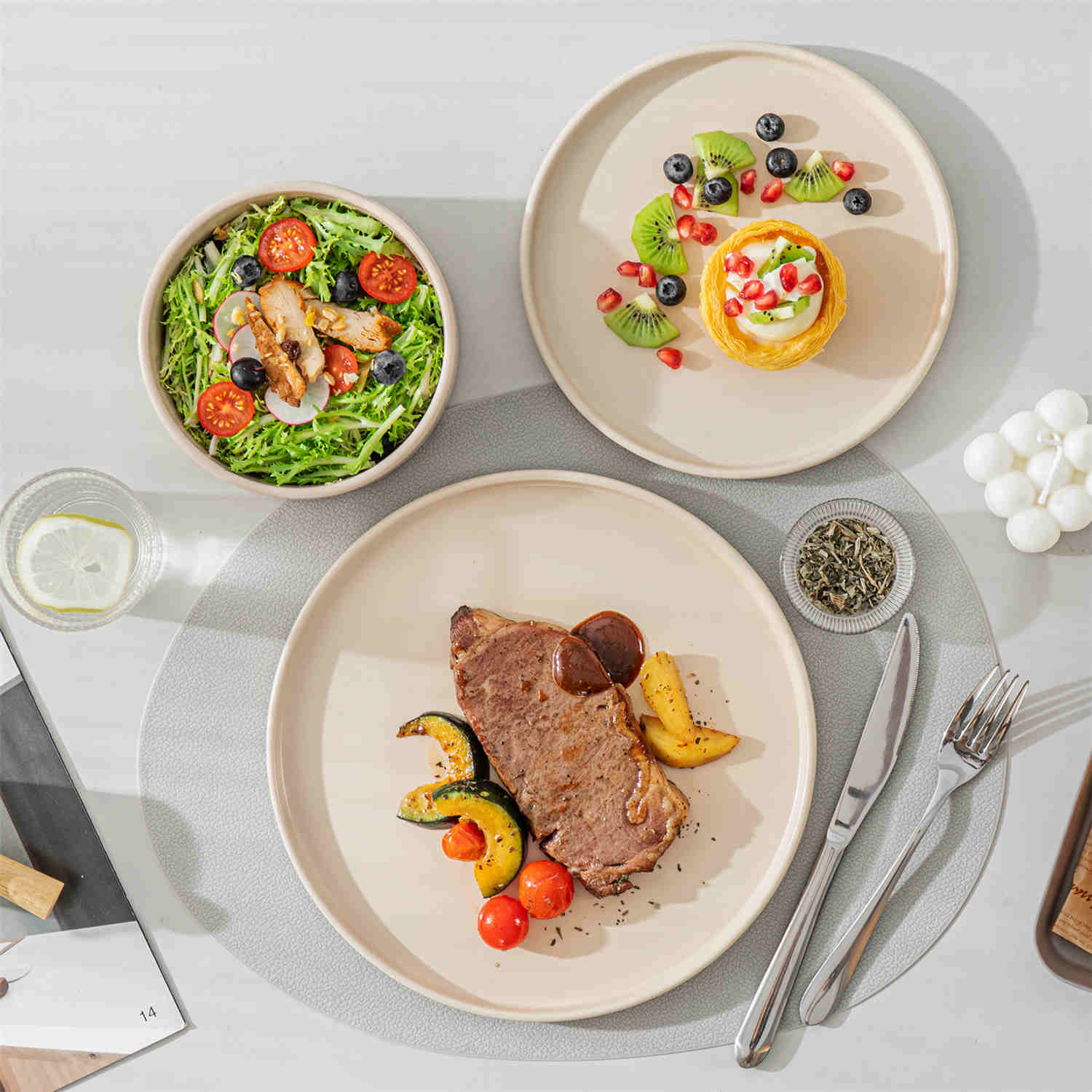 Venus 12 Piece Semi-Matte Dinnerware Set