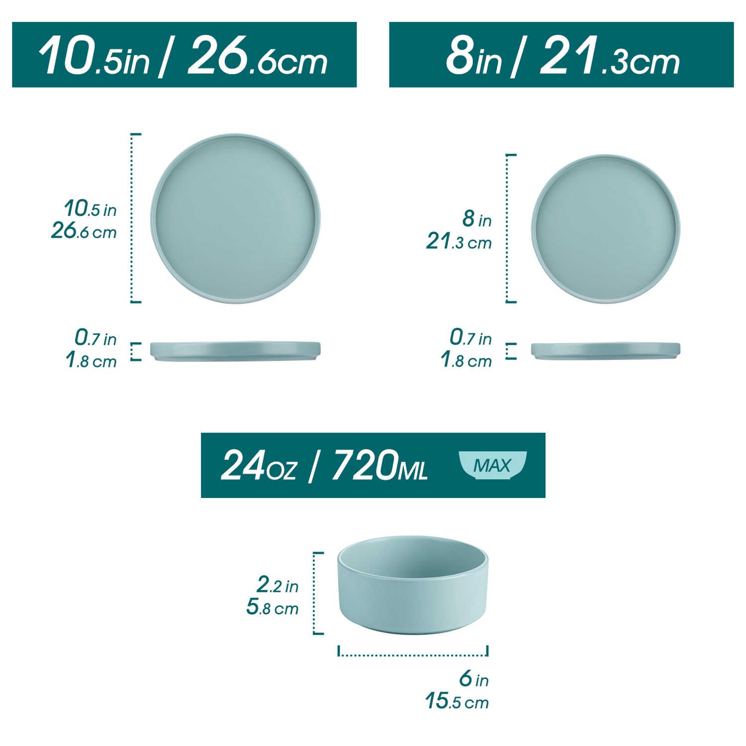 Venus 12 Piece Semi-Matte Dinnerware Set