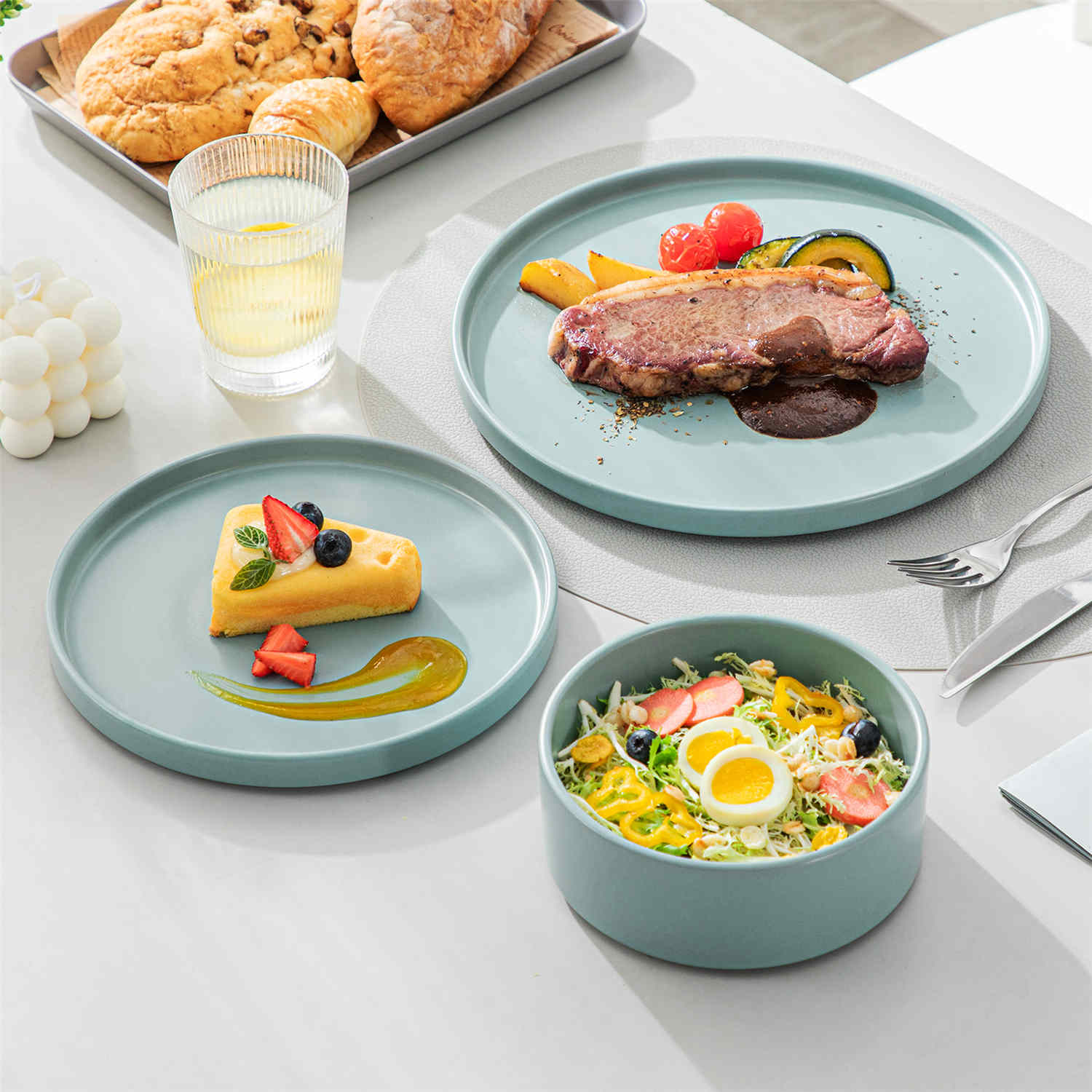 Venus 12 Piece Semi-Matte Dinnerware Set