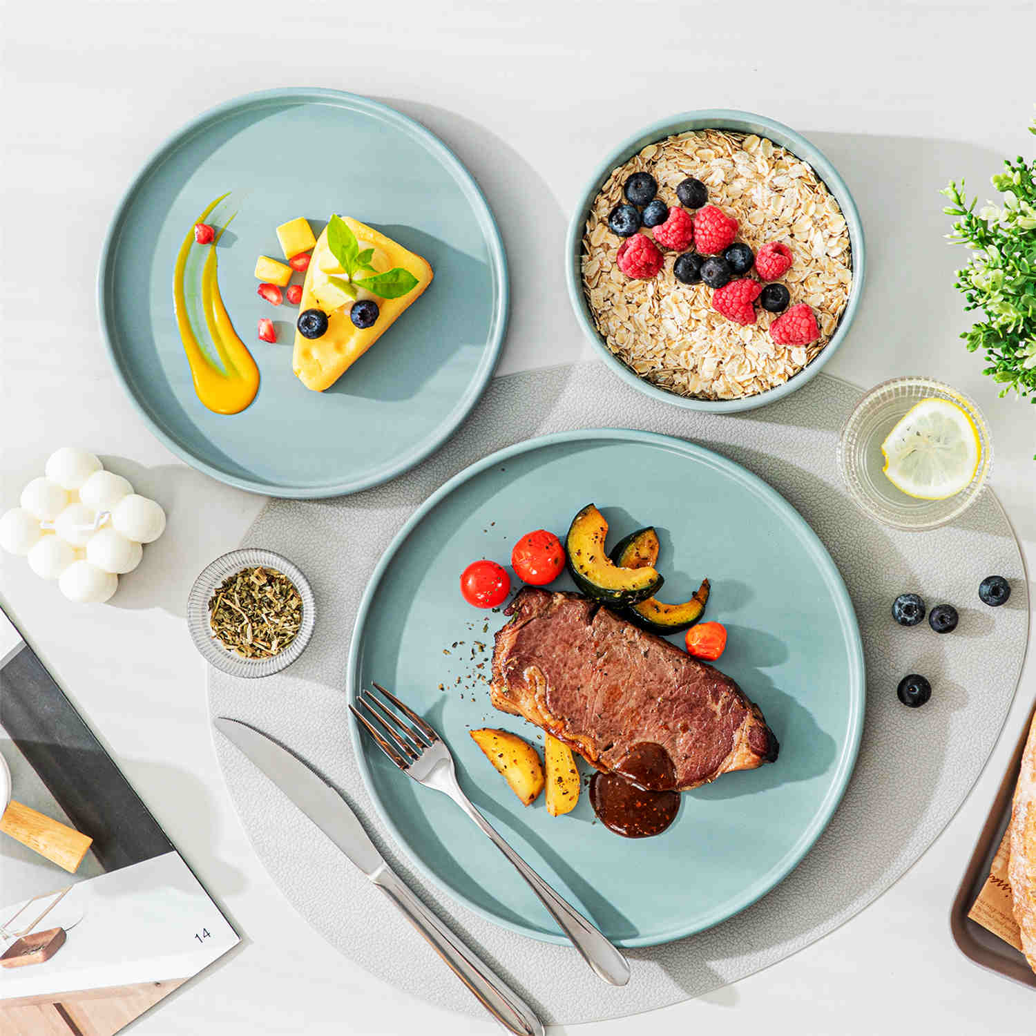 Venus 12 Piece Semi-Matte Dinnerware Set