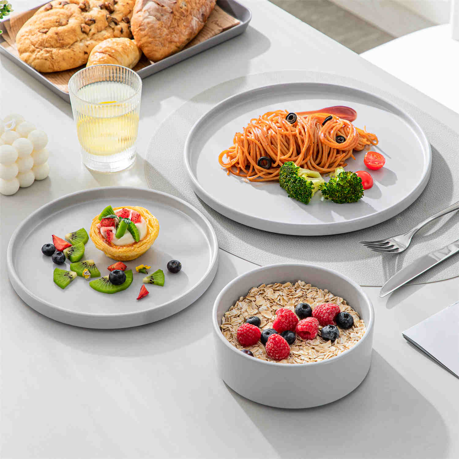 Venus 12 Piece Semi-Matte Dinnerware Set