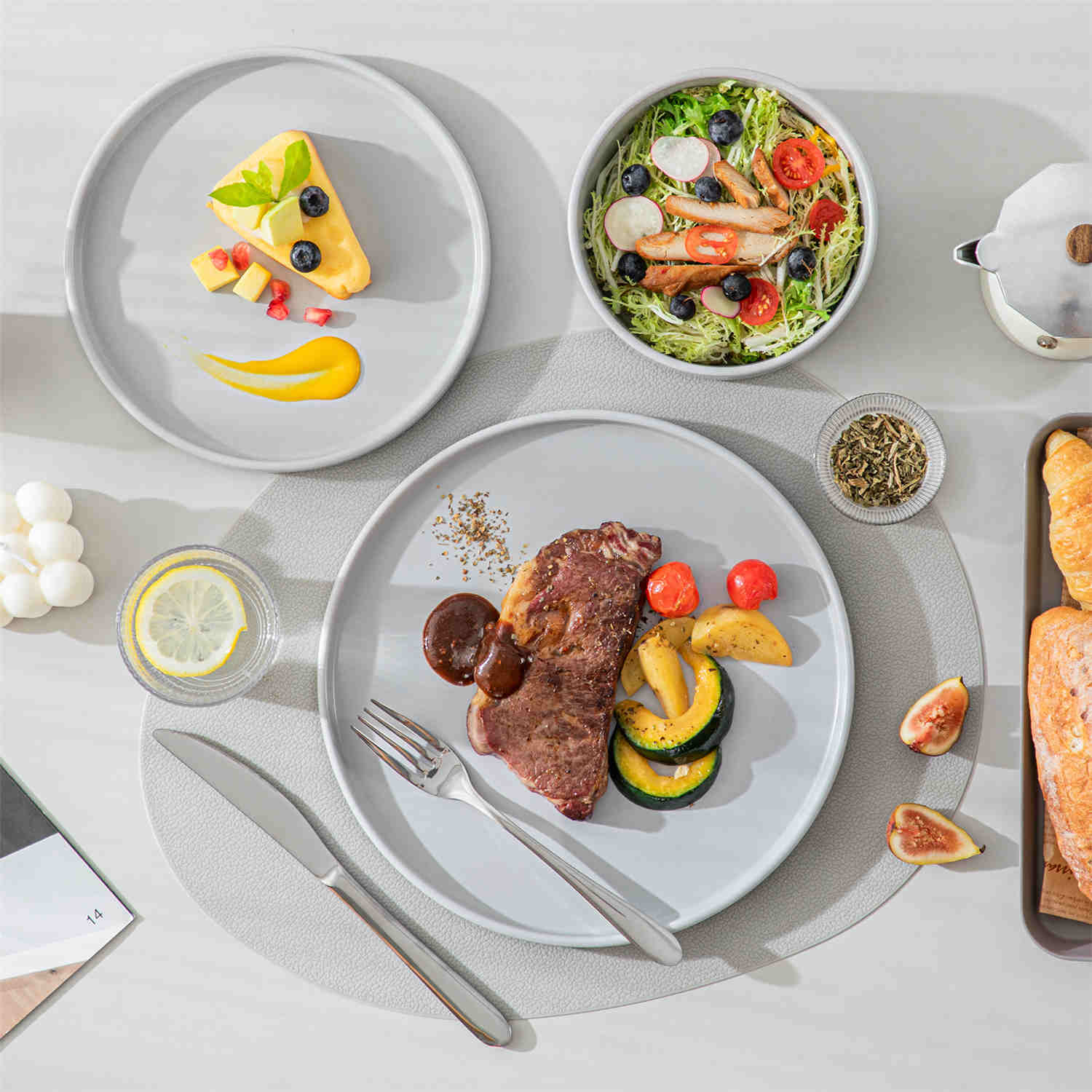 Venus 12 Piece Semi-Matte Dinnerware Set