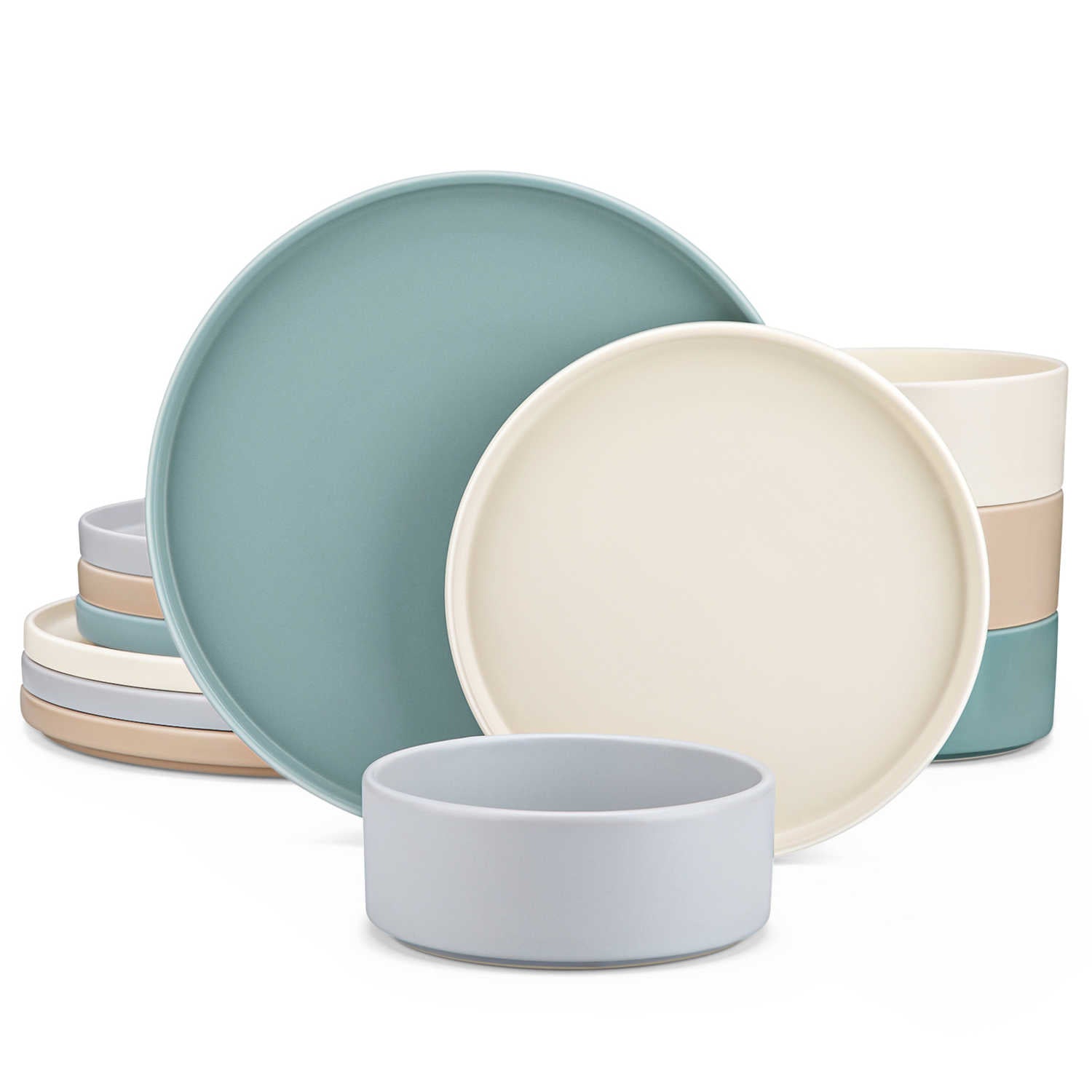 Venus 12 Piece Semi-Matte Dinnerware Set