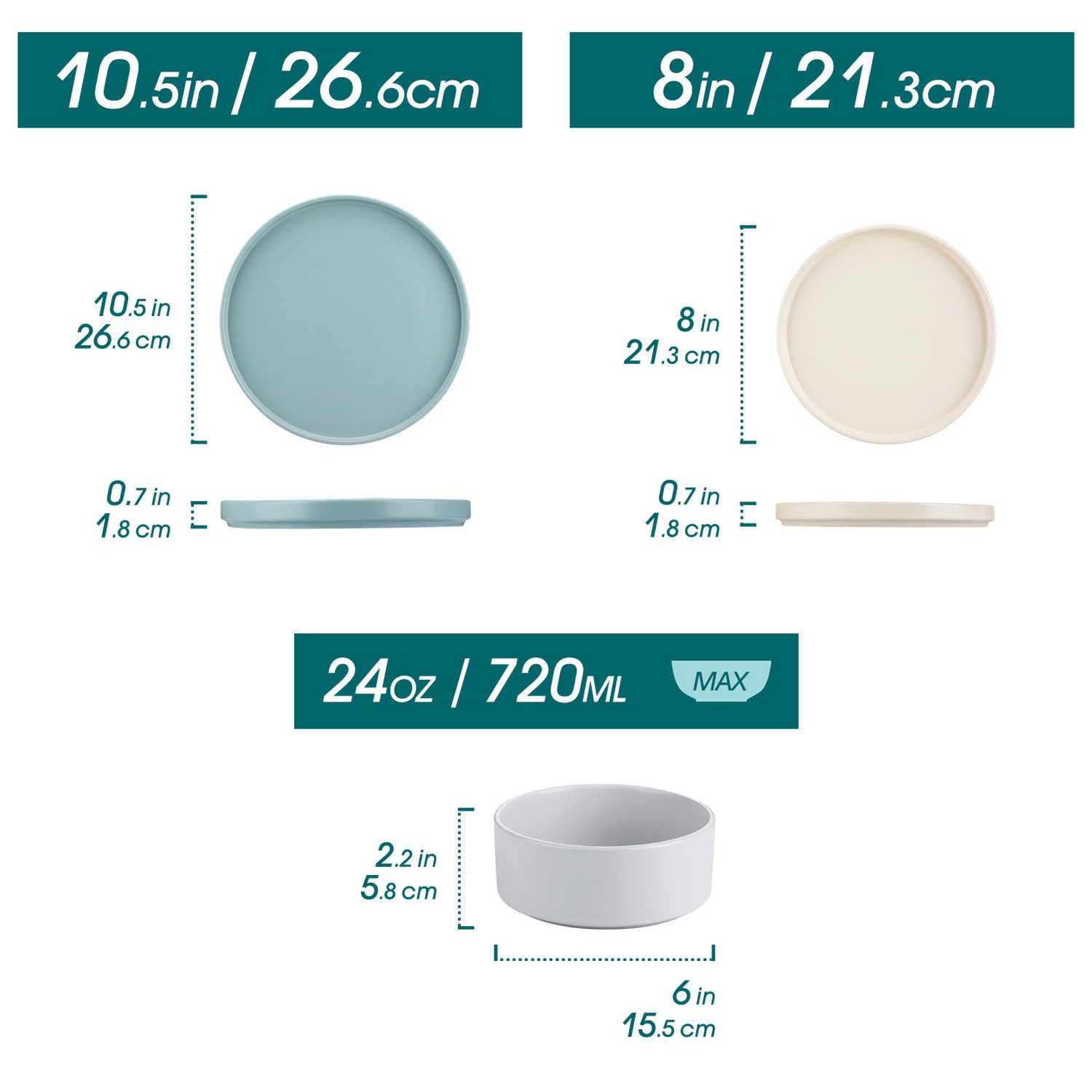 Venus 12 Piece Semi-Matte Dinnerware Set