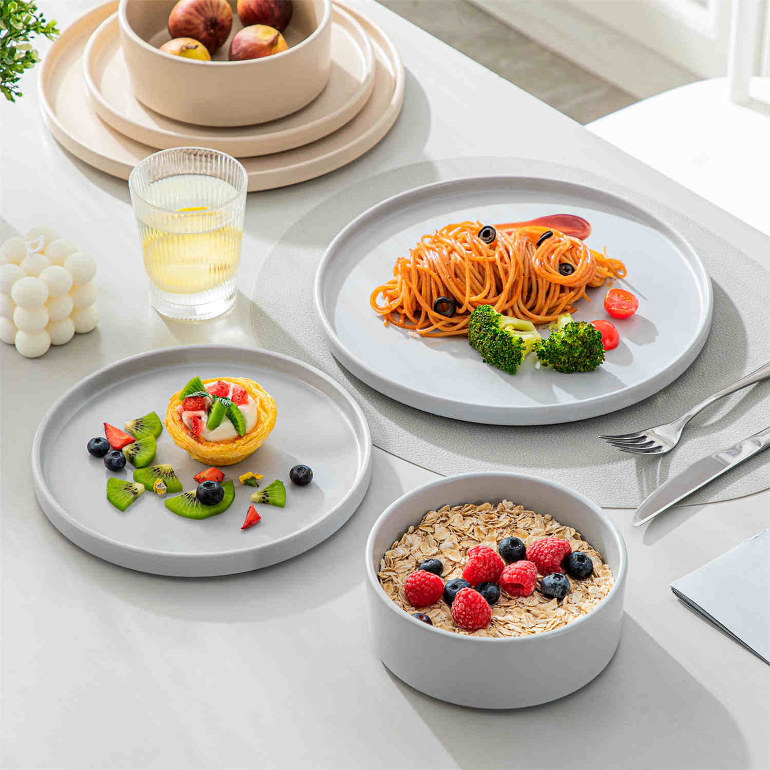 Venus 12 Piece Semi-Matte Dinnerware Set