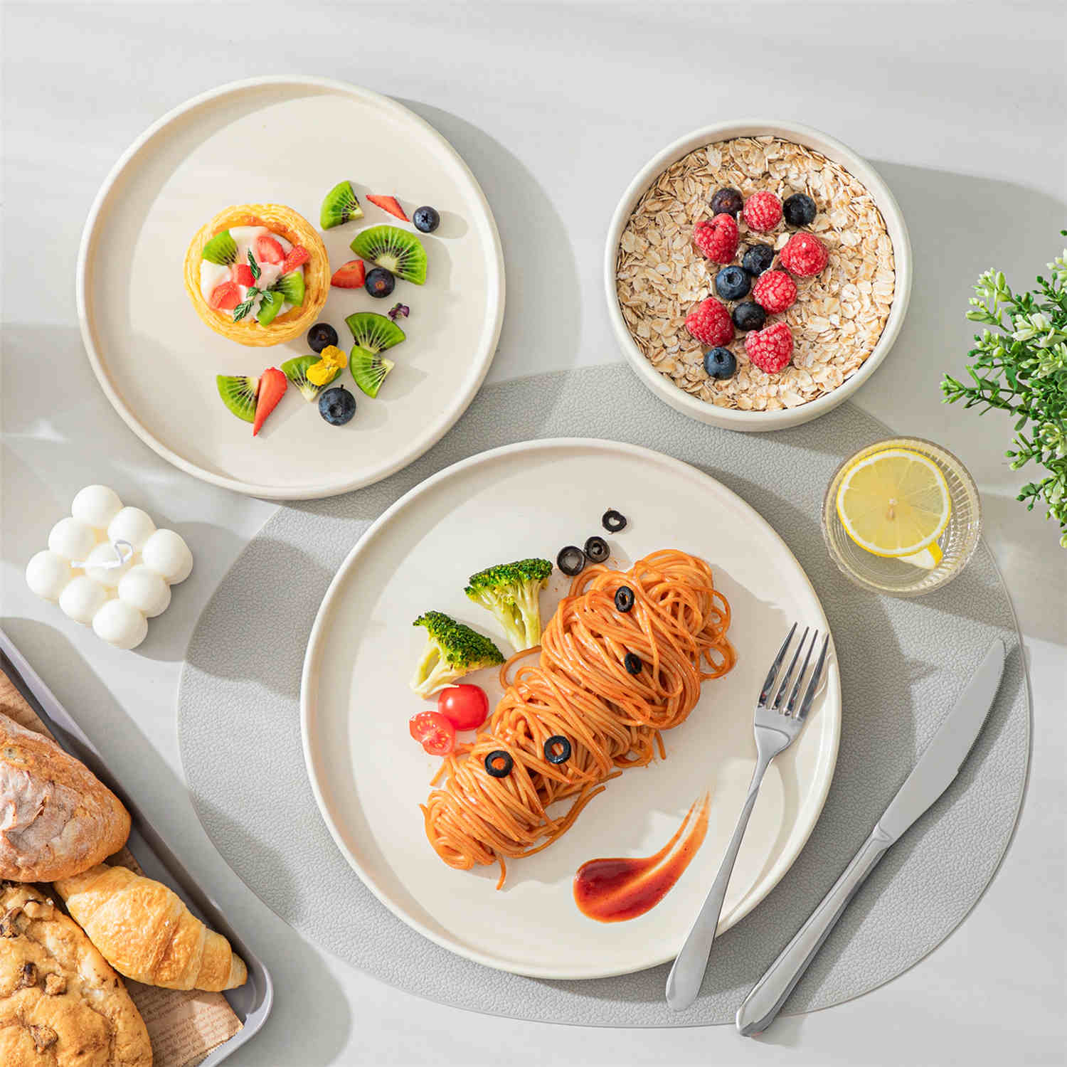 Venus 12 Piece Semi-Matte Dinnerware Set