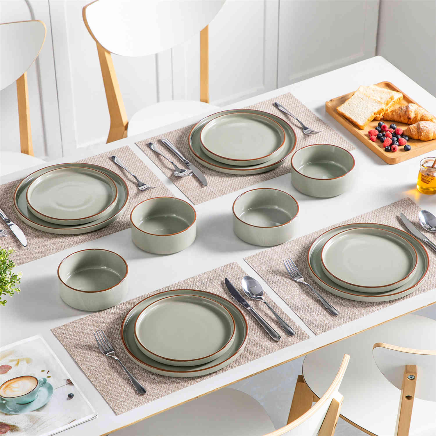 Venus 12 Piece Semi-Matte Dinnerware Set