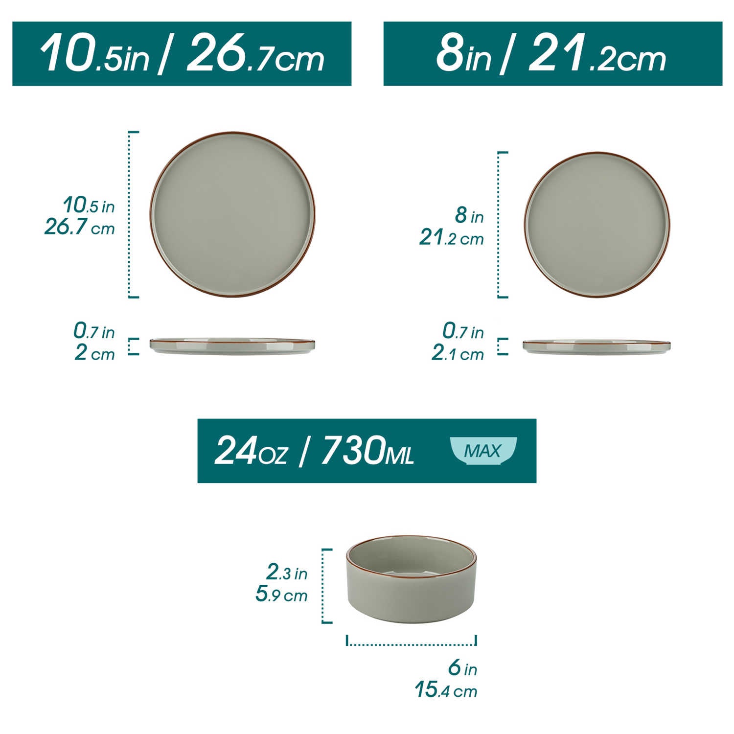 Venus 12 Piece Semi-Matte Dinnerware Set