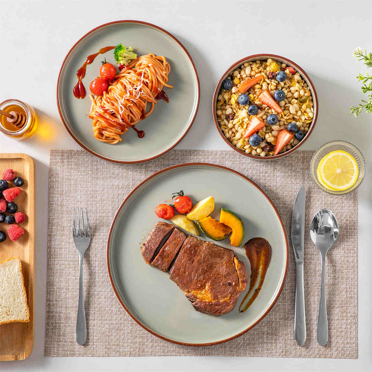 Venus 12 Piece Semi-Matte Dinnerware Set