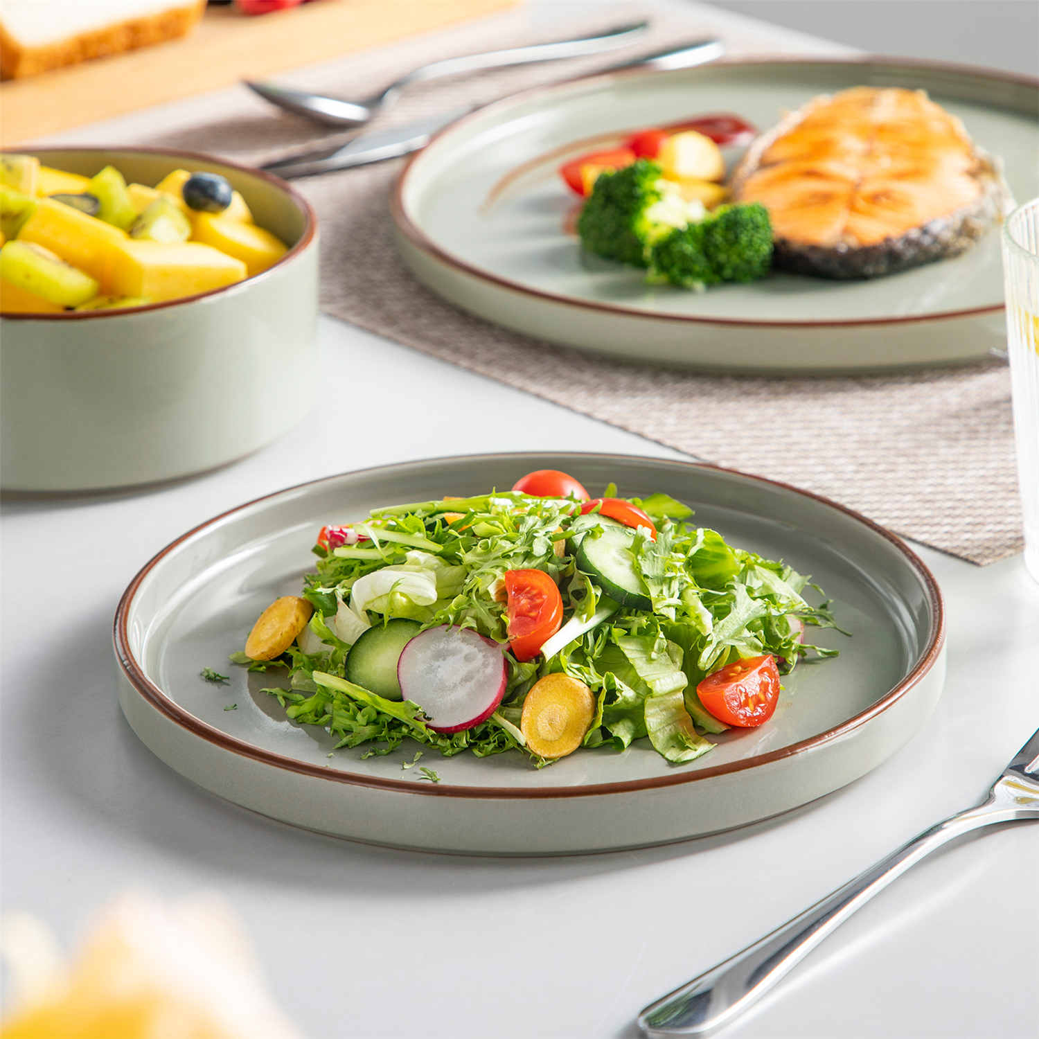 Venus 12 Piece Semi-Matte Dinnerware Set