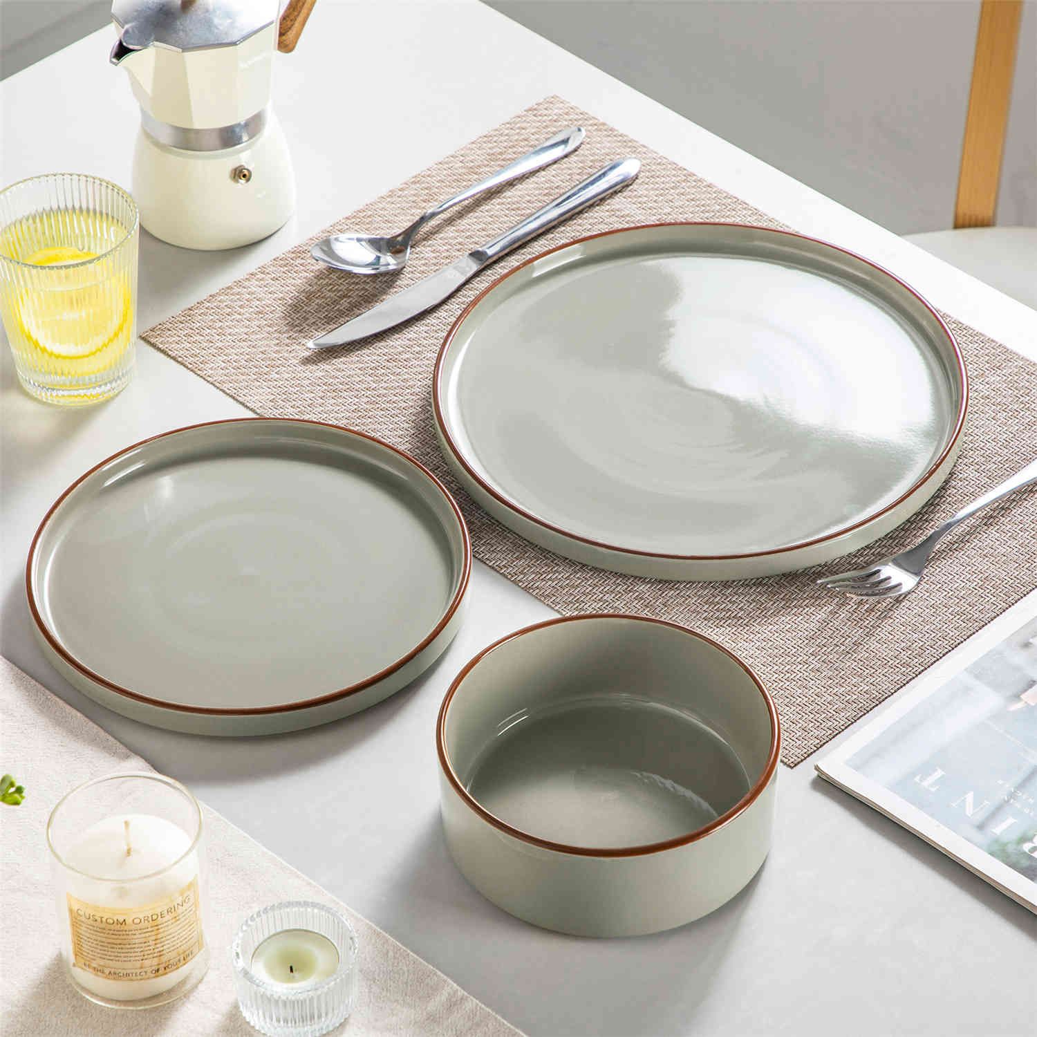 Venus 12 Piece Semi-Matte Dinnerware Set