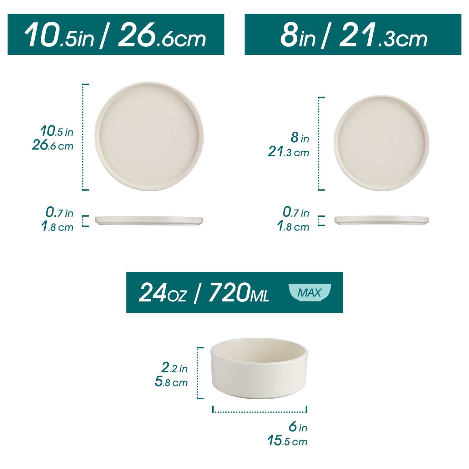 Venus 12 Piece Semi-Matte Dinnerware Set