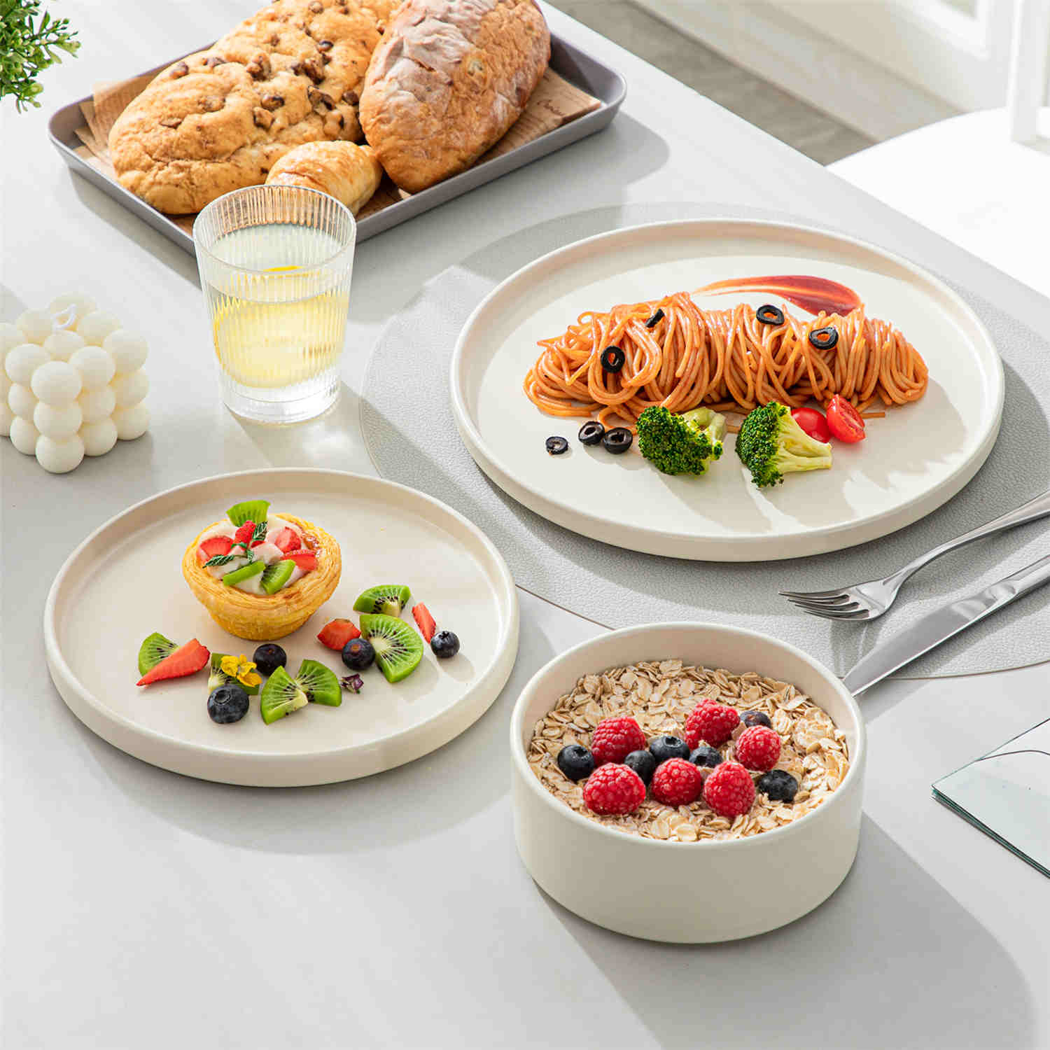Venus 12 Piece Semi-Matte Dinnerware Set