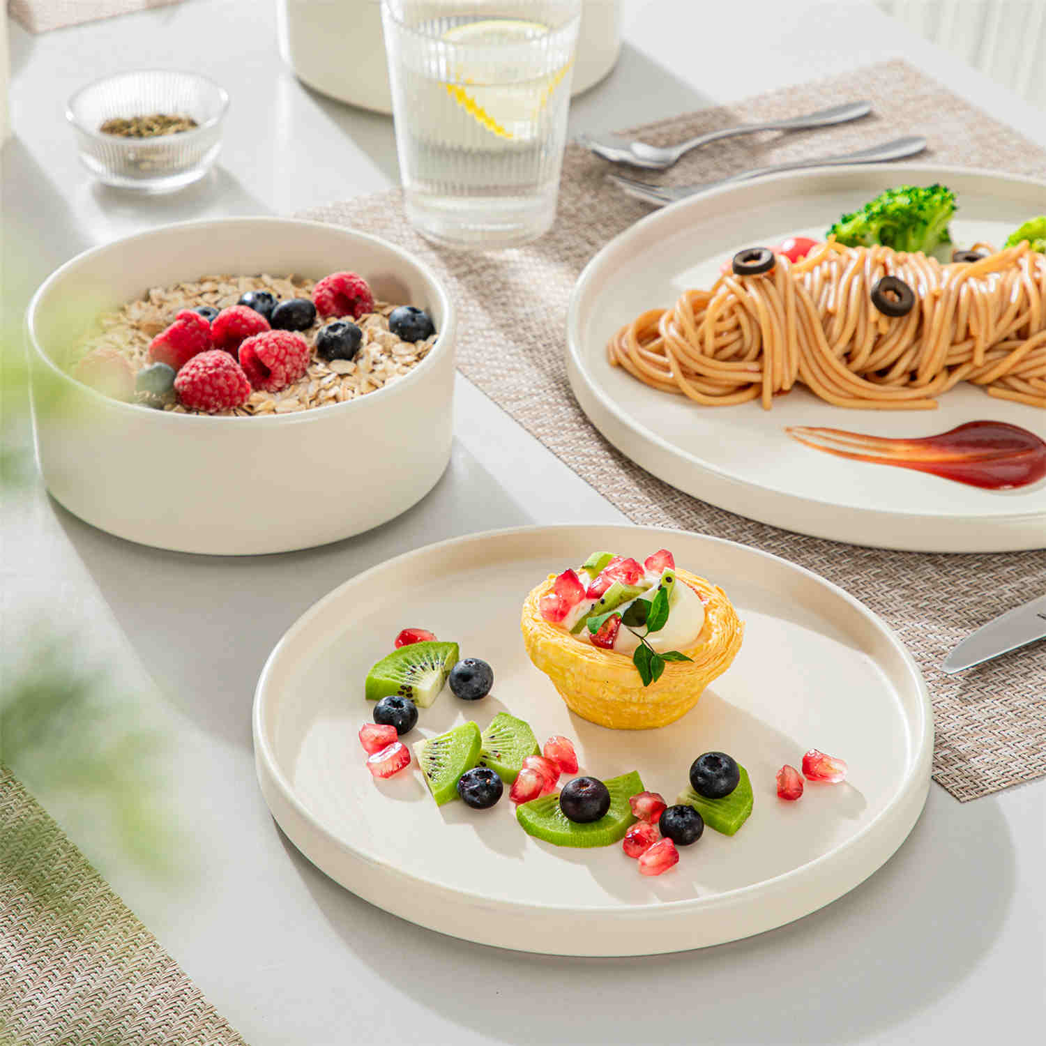 Venus 12 Piece Semi-Matte Dinnerware Set