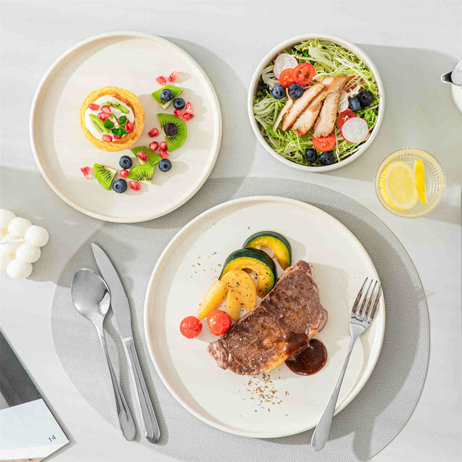 Venus 12 Piece Semi-Matte Dinnerware Set