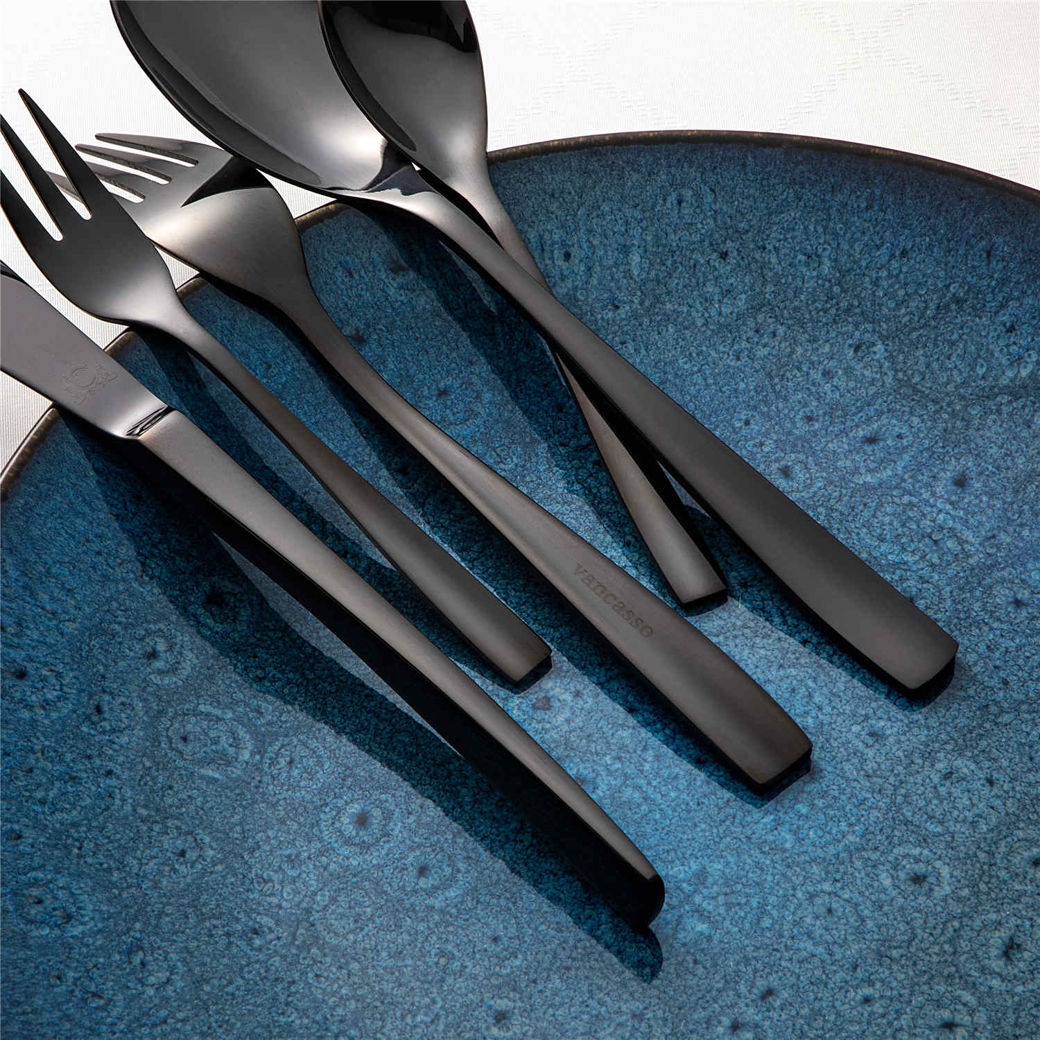 30 Piece Flatware Set Squared Tip Service for 6