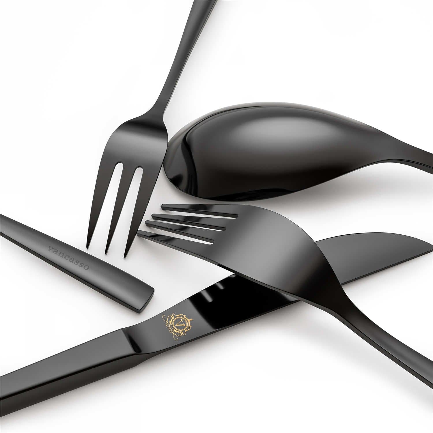 30 Piece Flatware Set Squared Tip Service for 6