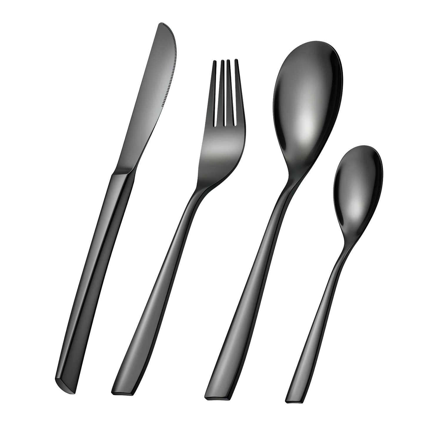 24 Piece Flatware Set Squared Tip Service for 6