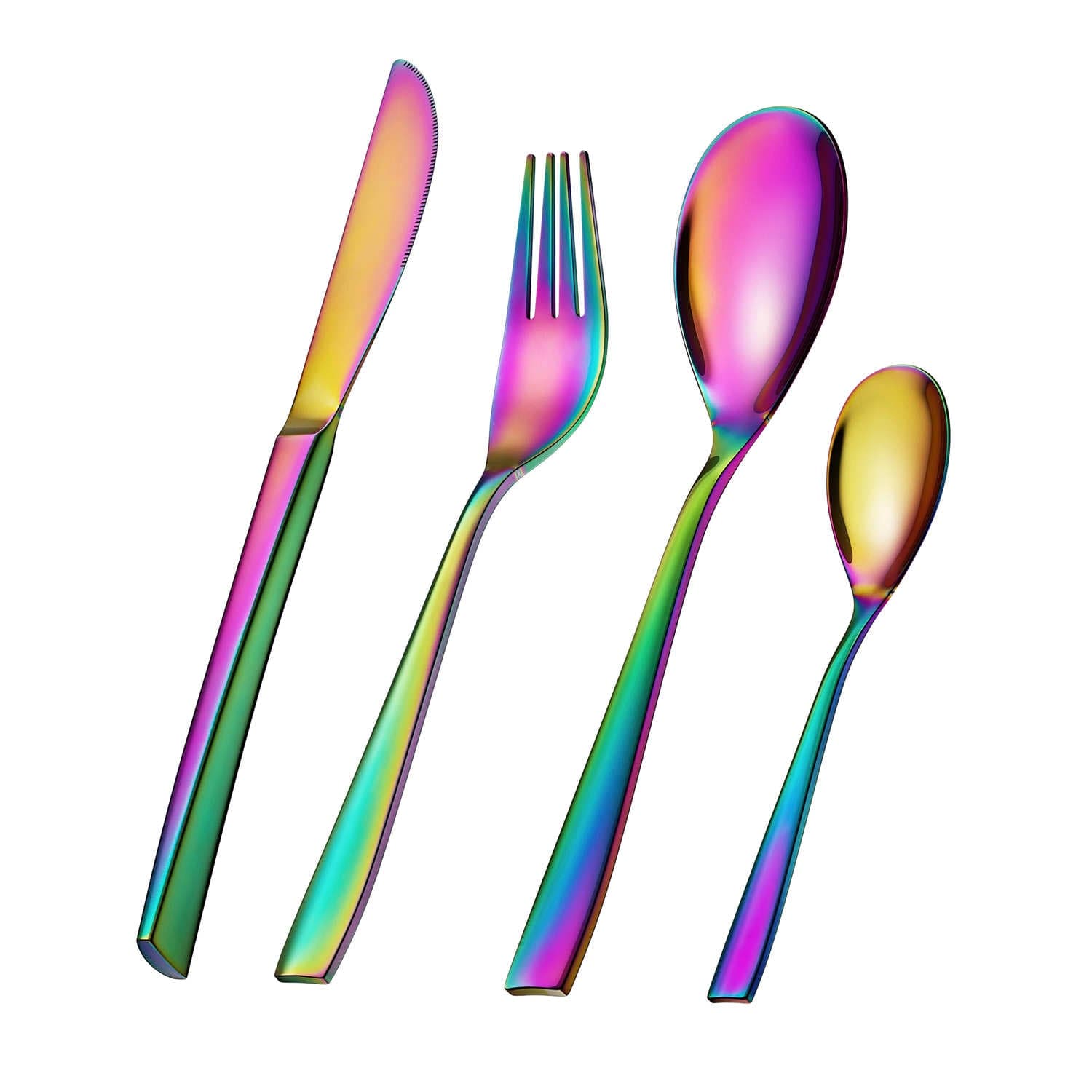 24 Piece Flatware Set Squared Tip Service for 6