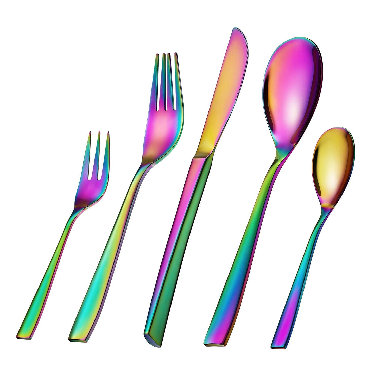 30 Piece Flatware Set Squared Tip Service for 6