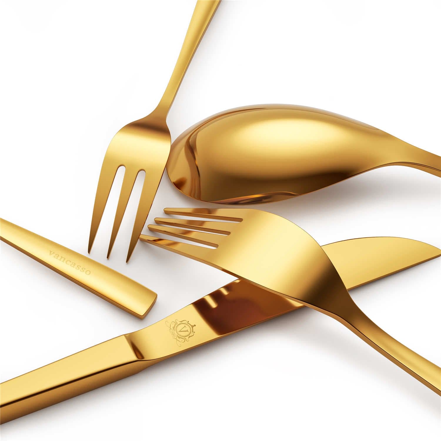 30 Piece Flatware Set Squared Tip Service for 6