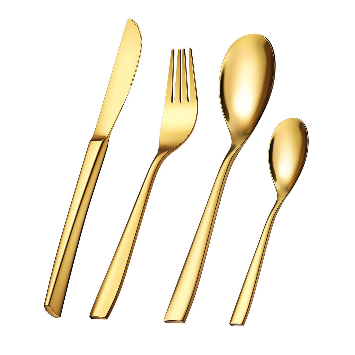 24 Piece Flatware Set Squared Tip Service for 6