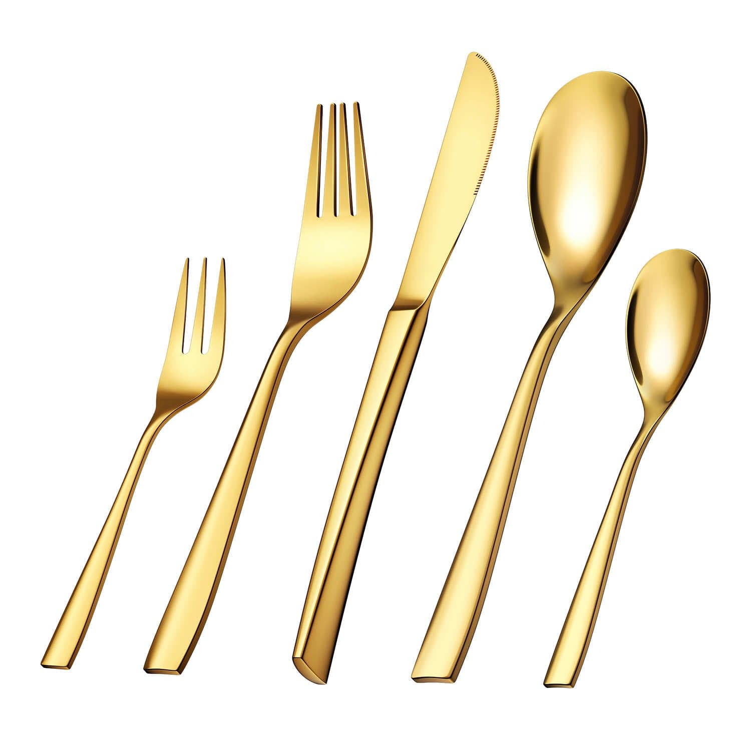 30 Piece Flatware Set Squared Tip Service for 6