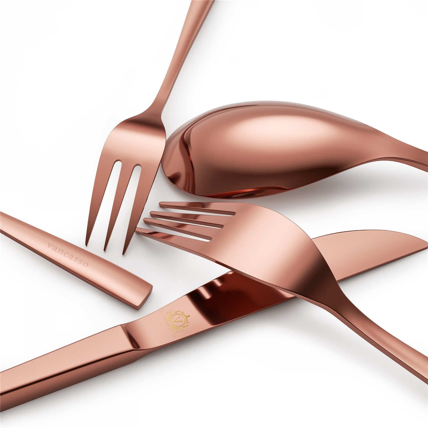 30 Piece Flatware Set Squared Tip Service for 6