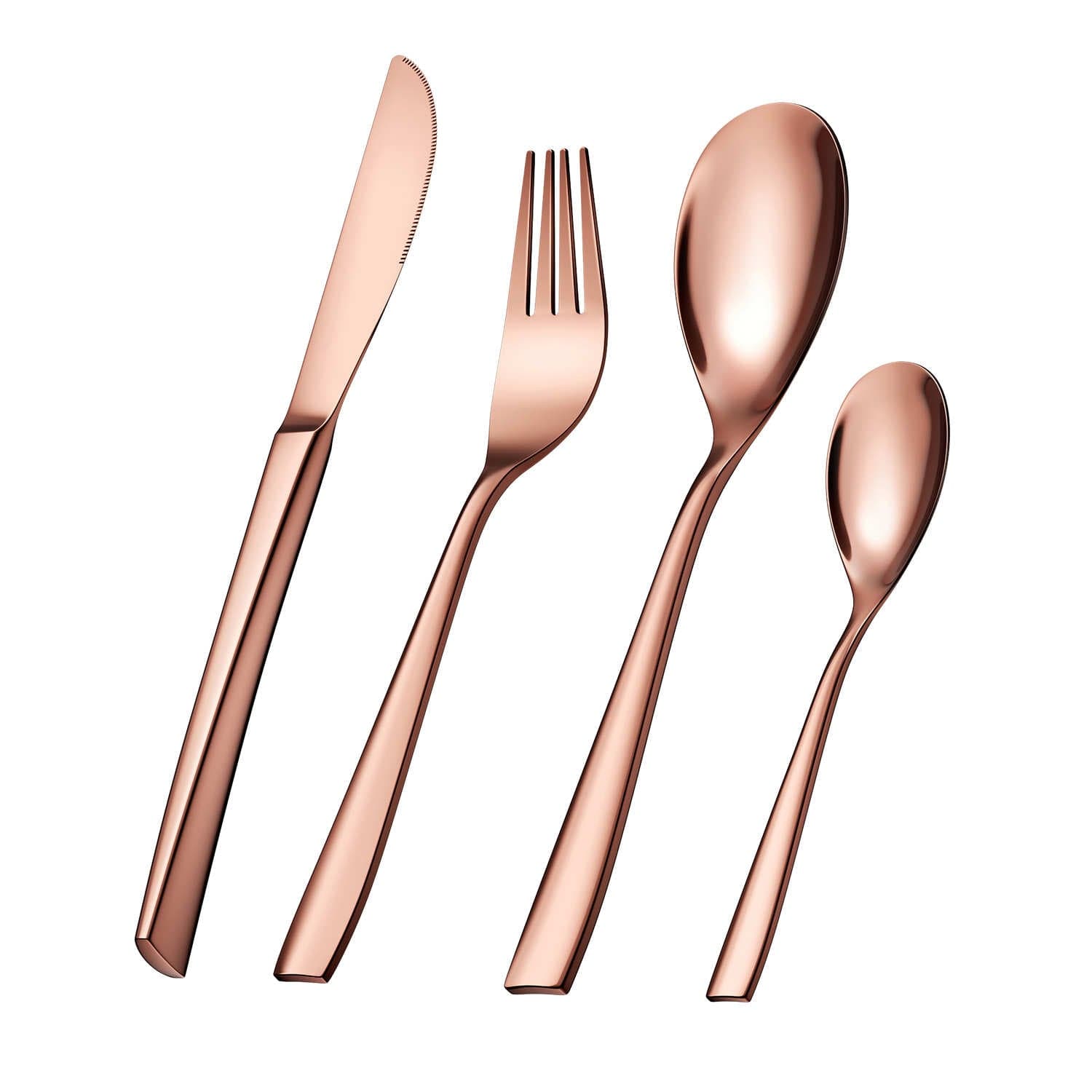 24 Piece Flatware Set Squared Tip Service for 6