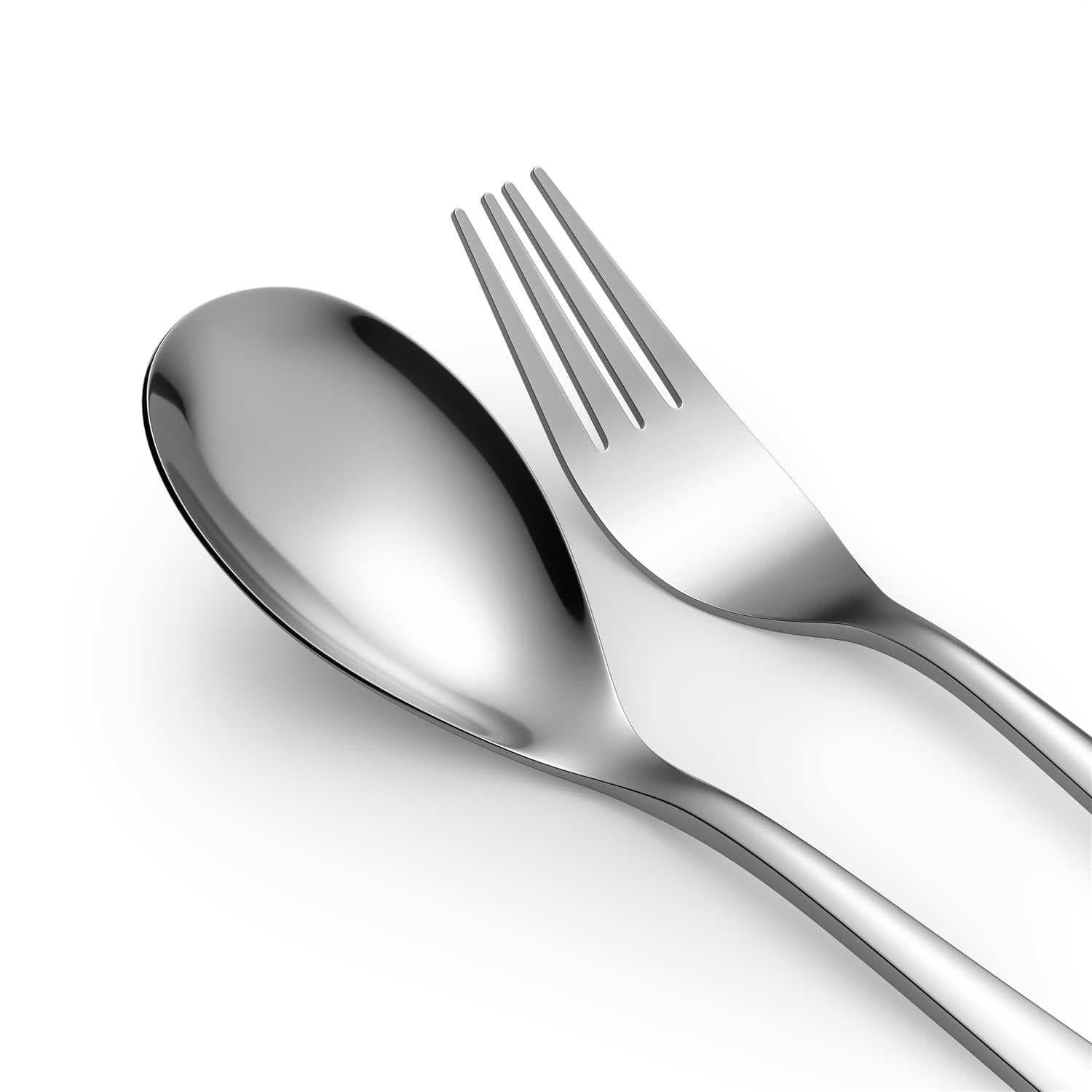 24 Piece Flatware Set Squared Tip Service for 6