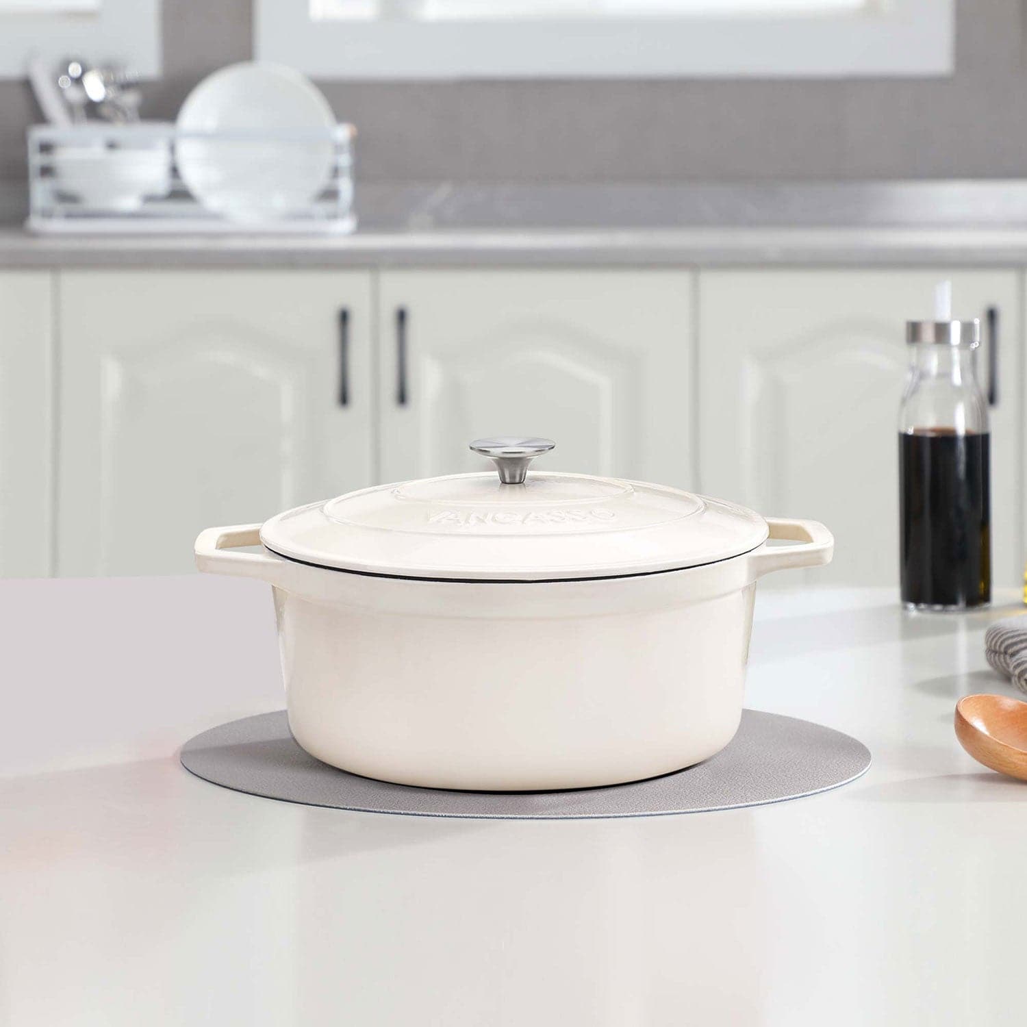 6.3QT Enameled Cast Iron Oval Dutch Oven