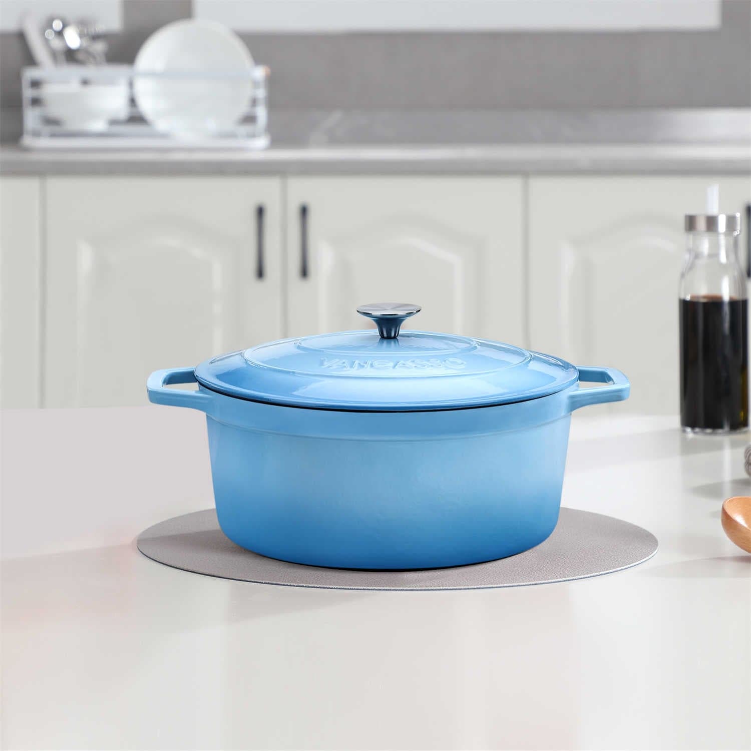 6.3QT Enameled Cast Iron Oval Dutch Oven