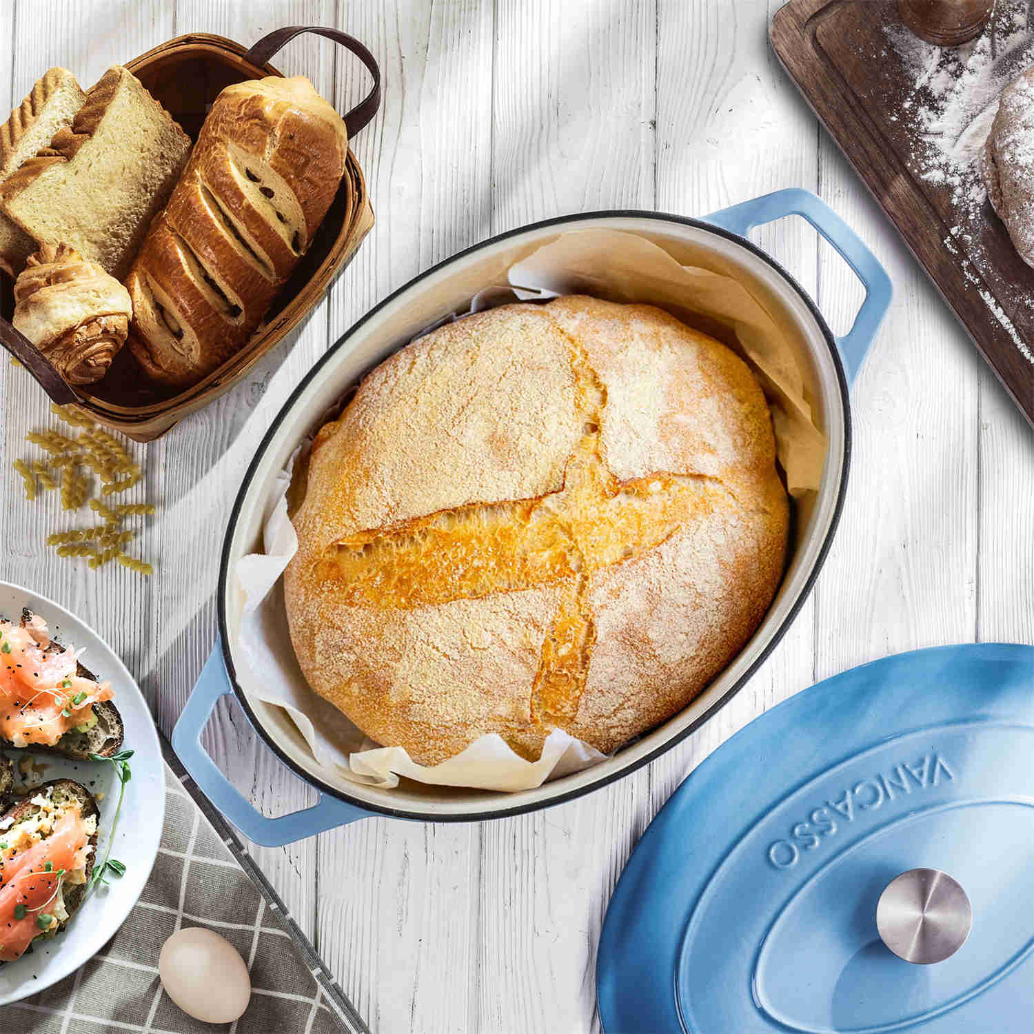 9.3QT Enameled Cast Iron Oval Dutch Oven