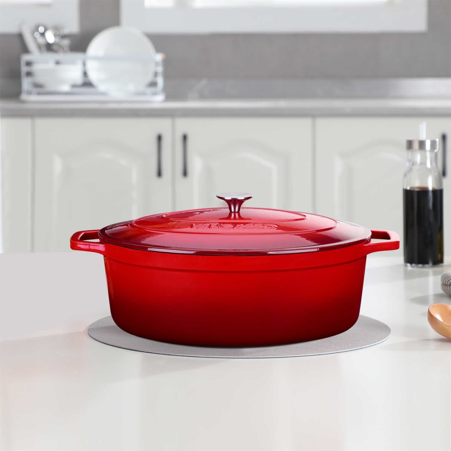 9.3QT Enameled Cast Iron Oval Dutch Oven