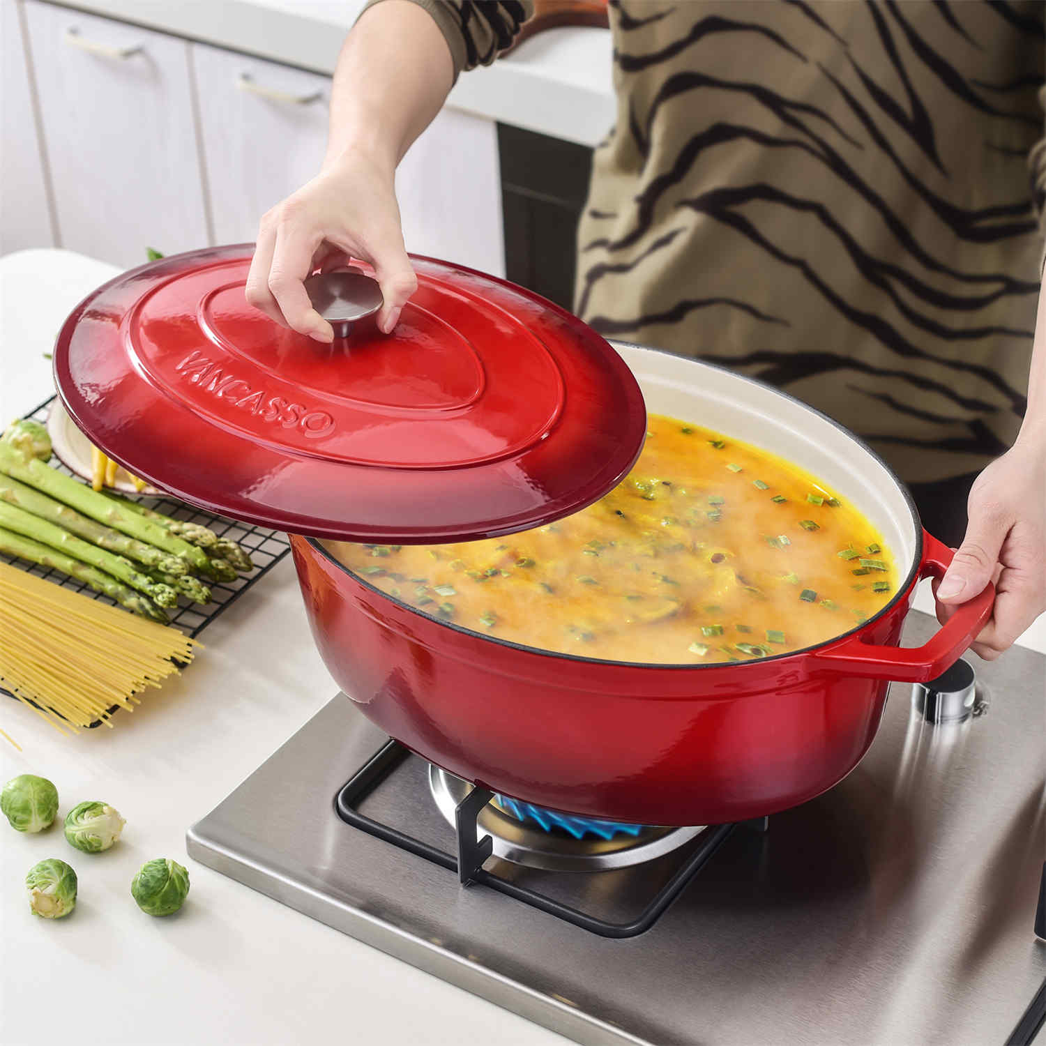 9.3QT Enameled Cast Iron Oval Dutch Oven