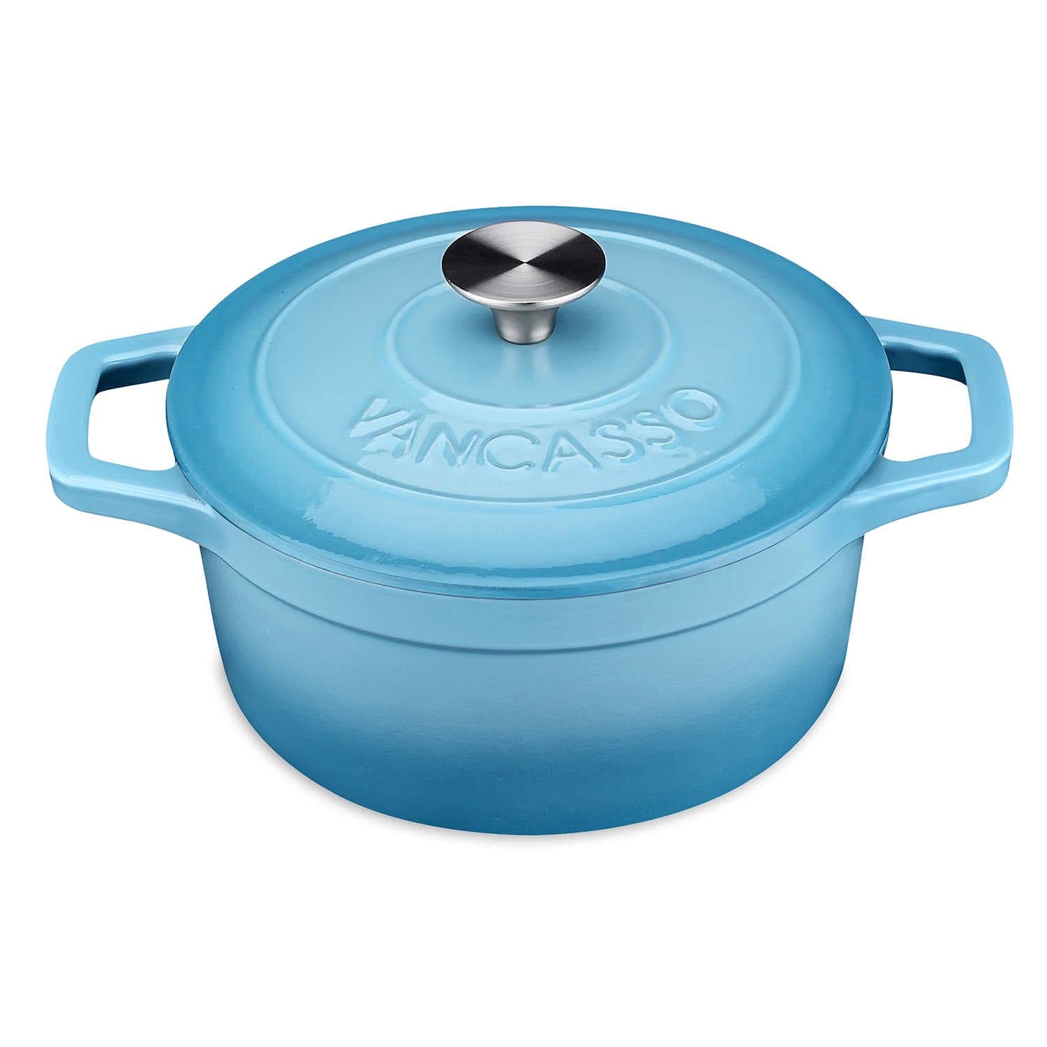 2QT Enameled Cast Iron Round Dutch Oven