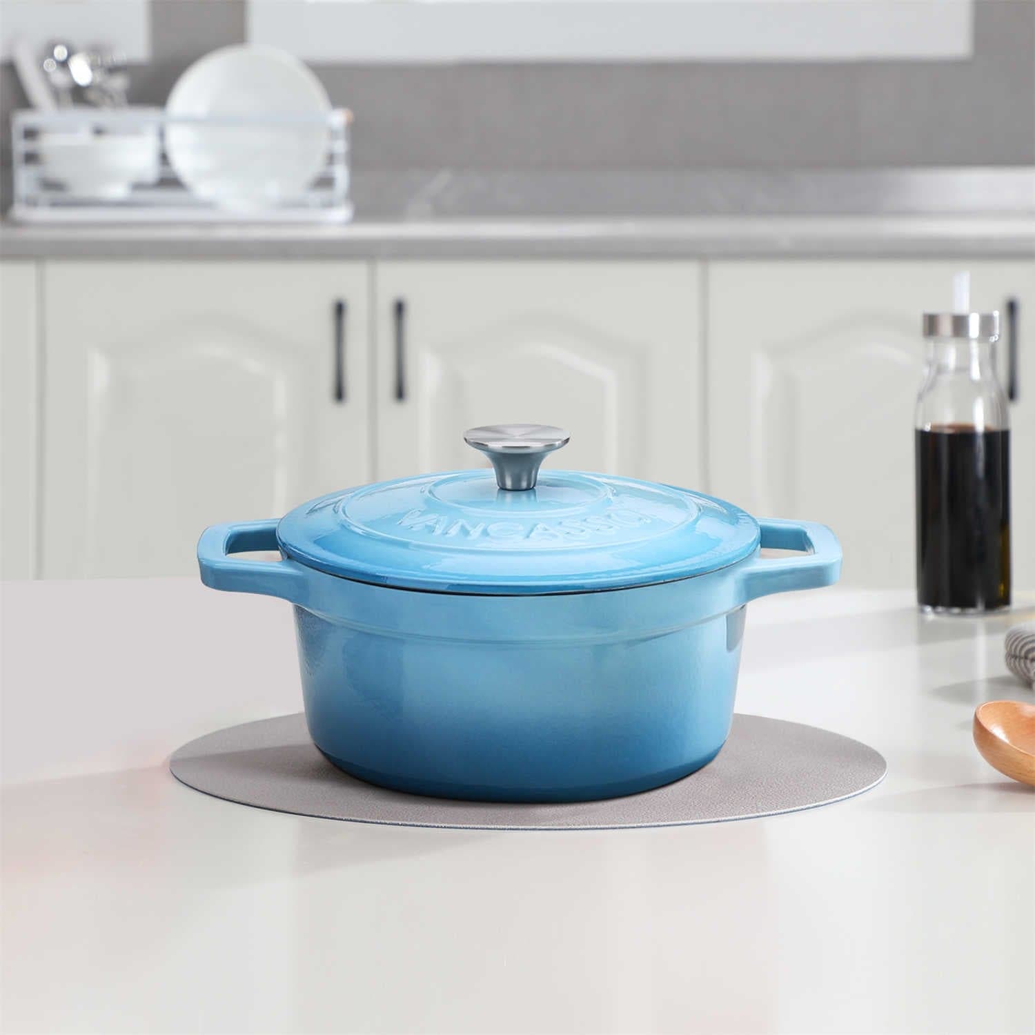 2QT Enameled Cast Iron Round Dutch Oven