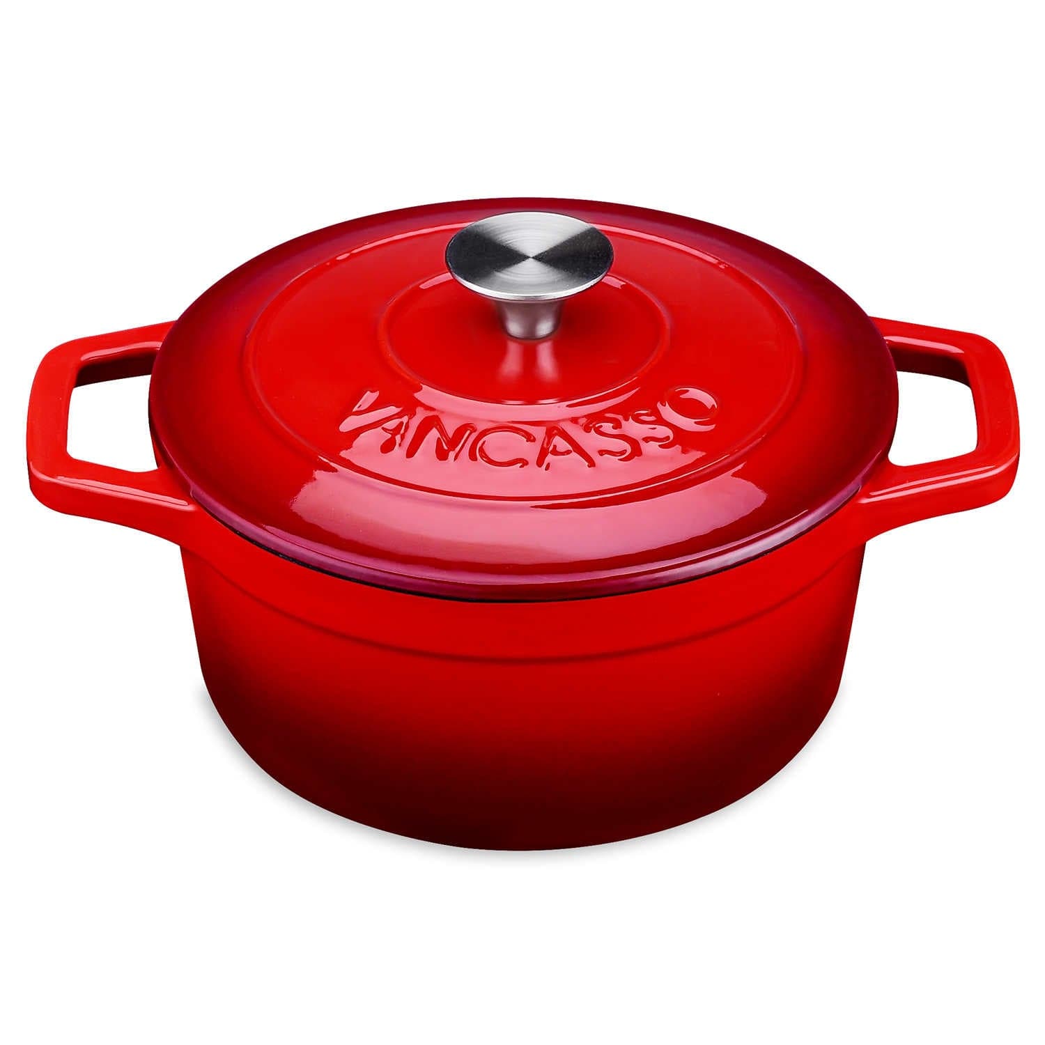 2QT Enameled Cast Iron Round Dutch Oven