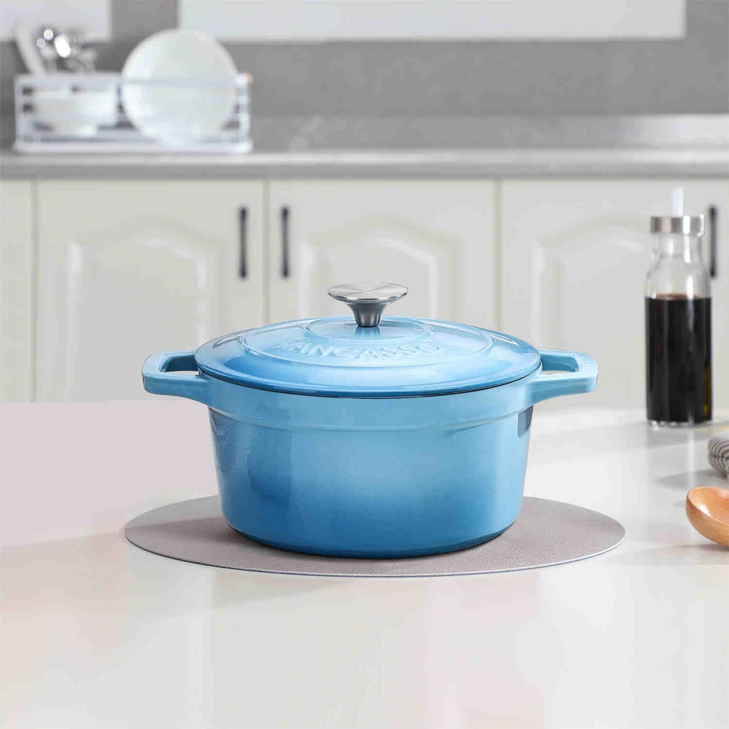 3.2QT Enameled Cast Iron Round Dutch Oven