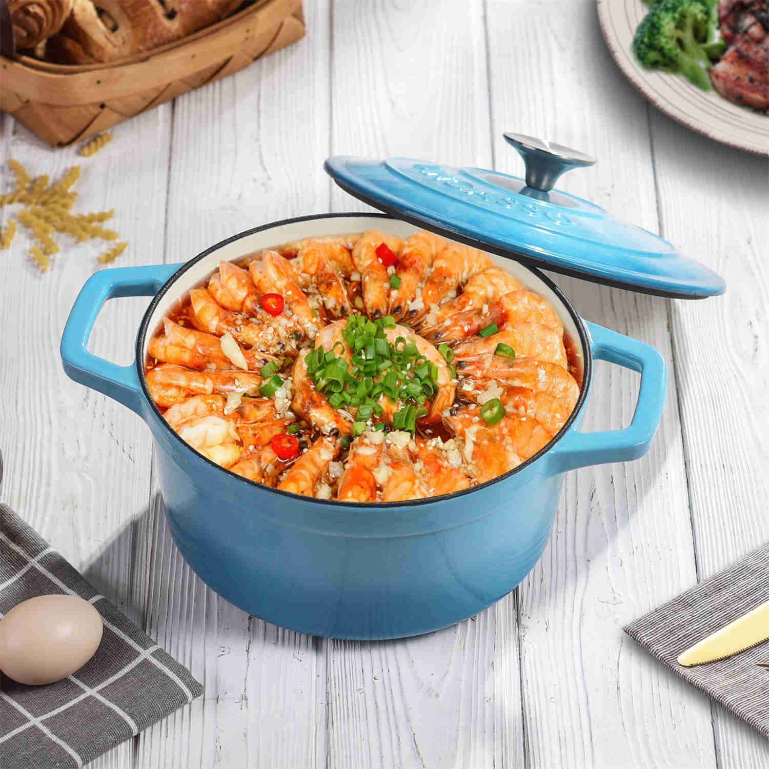 3.2QT Enameled Cast Iron Round Dutch Oven