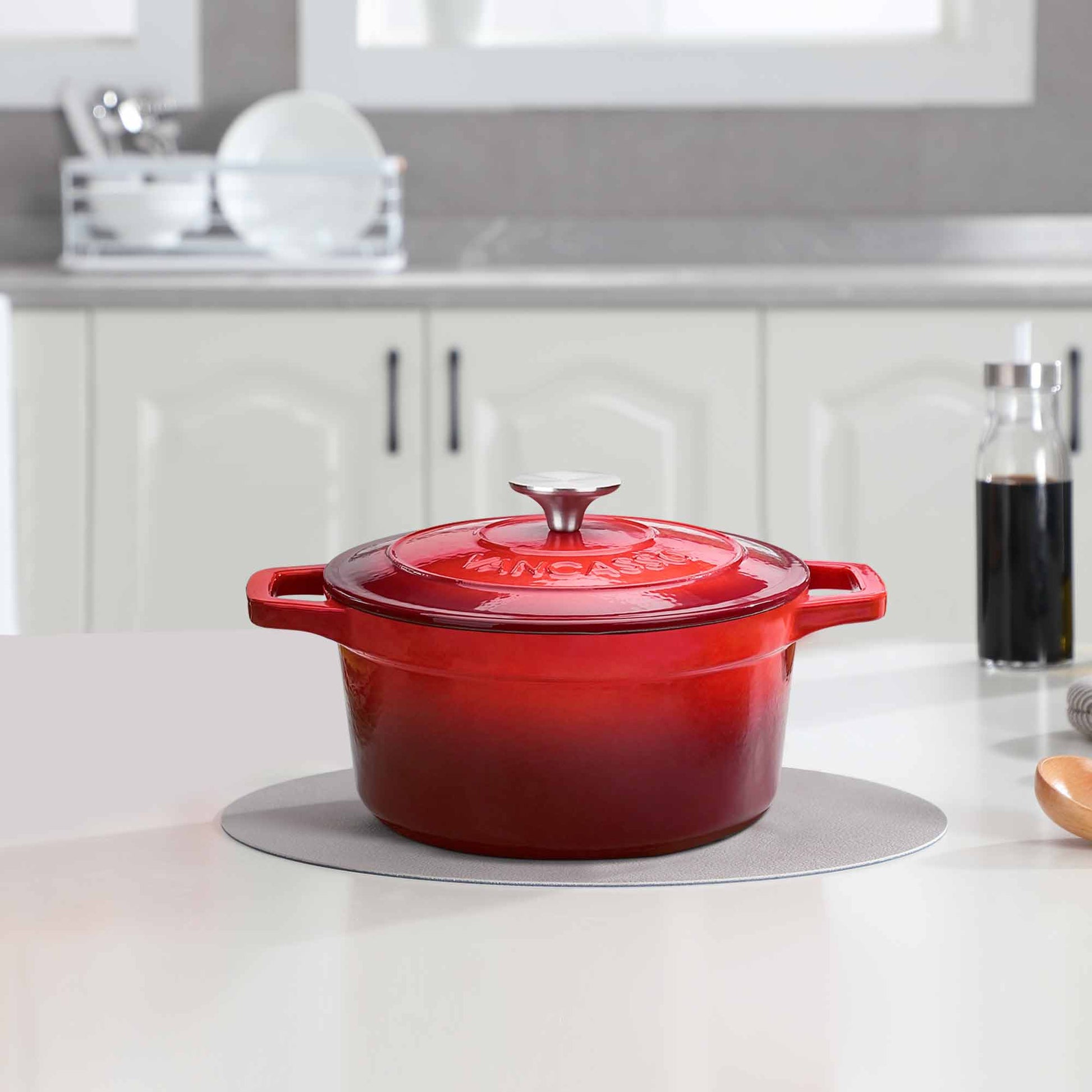 3.2QT Enameled Cast Iron Round Dutch Oven