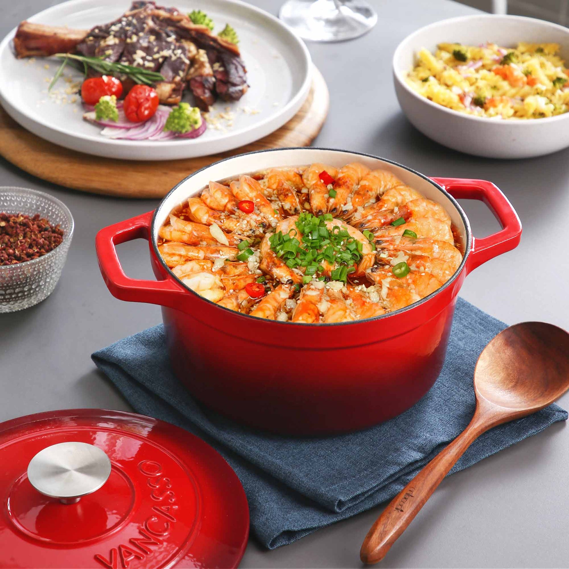 3.2QT Enameled Cast Iron Round Dutch Oven